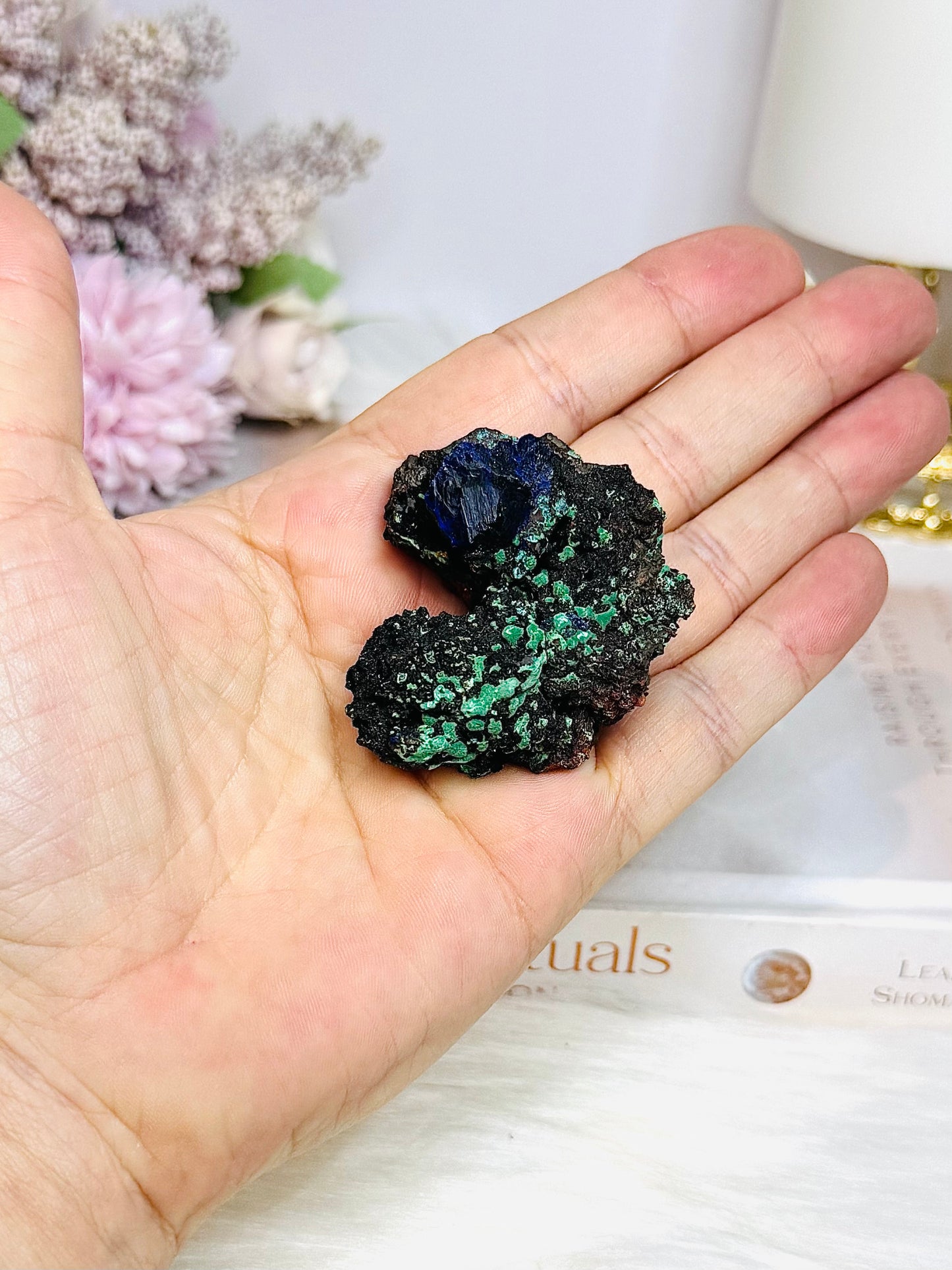 Malachite with Azurite Stone Natural Specimen 4cm