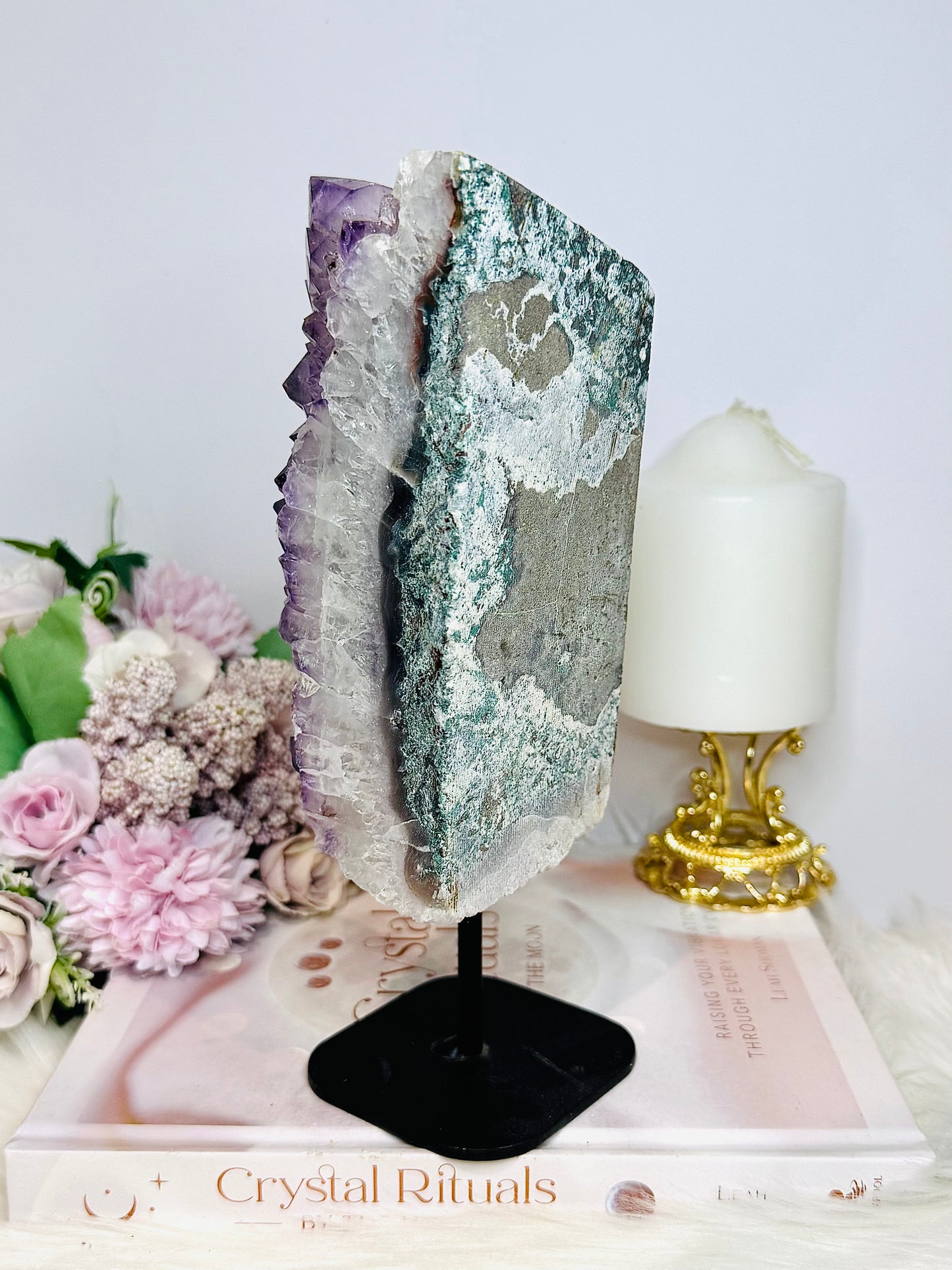 Large 1.4KG 22cm High Grade Chunky Amethyst Cluster On Stand