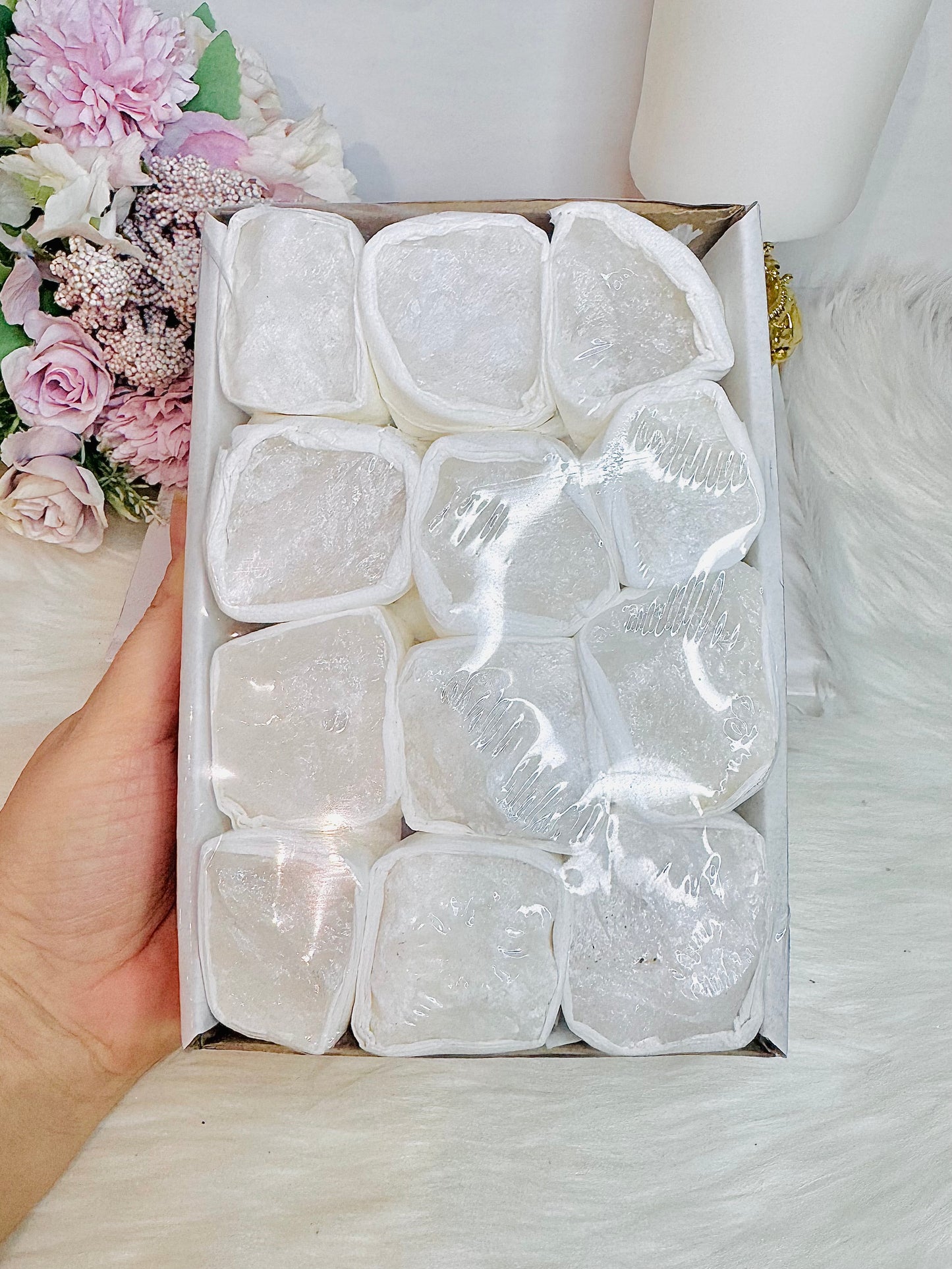 Clear Quartz x 12 Specimen in Box 994g