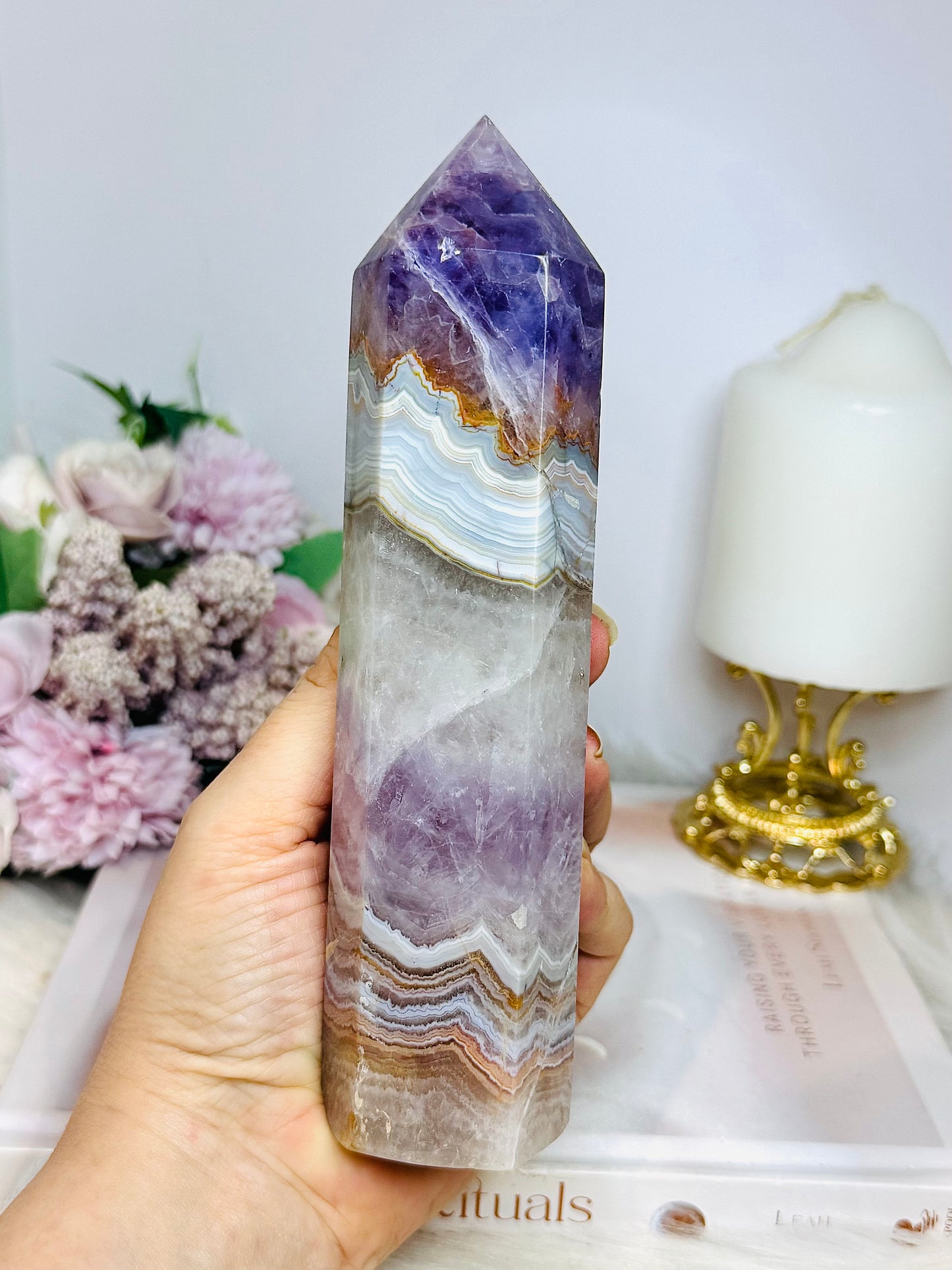 Large Amethyst X Agate Chunky Tower 17.5cm