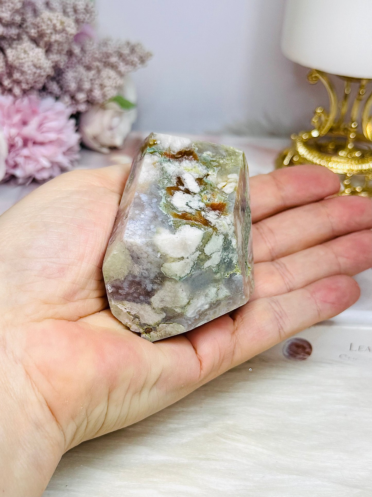Rare Green Flower Agate Freeform 180g