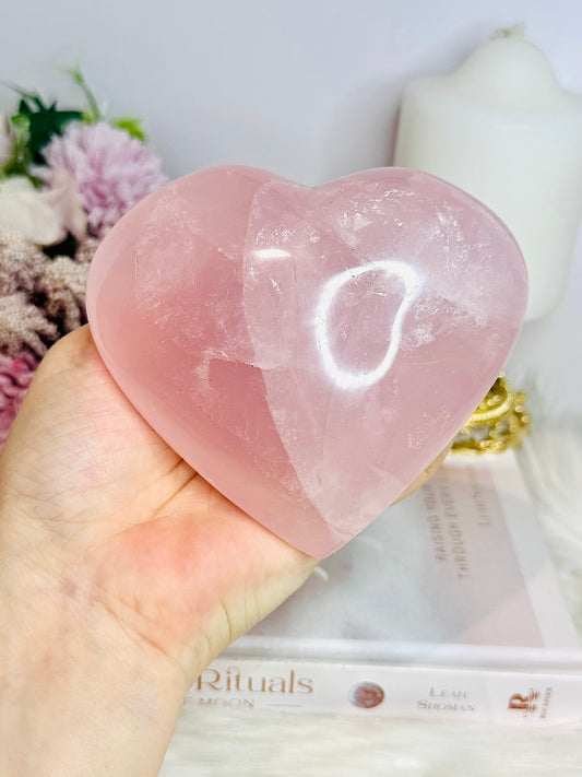 Rose Quartz Chunky Heart On Stand 630g