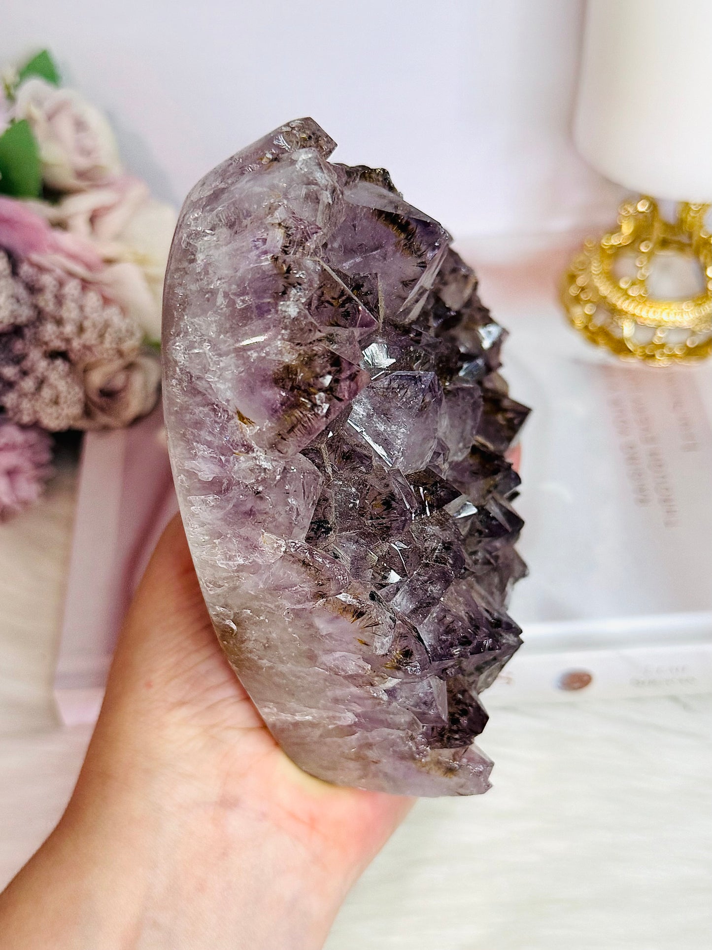 Magnificent 1.15KG Purple Amethyst Cluster Carved Heart From Brazil