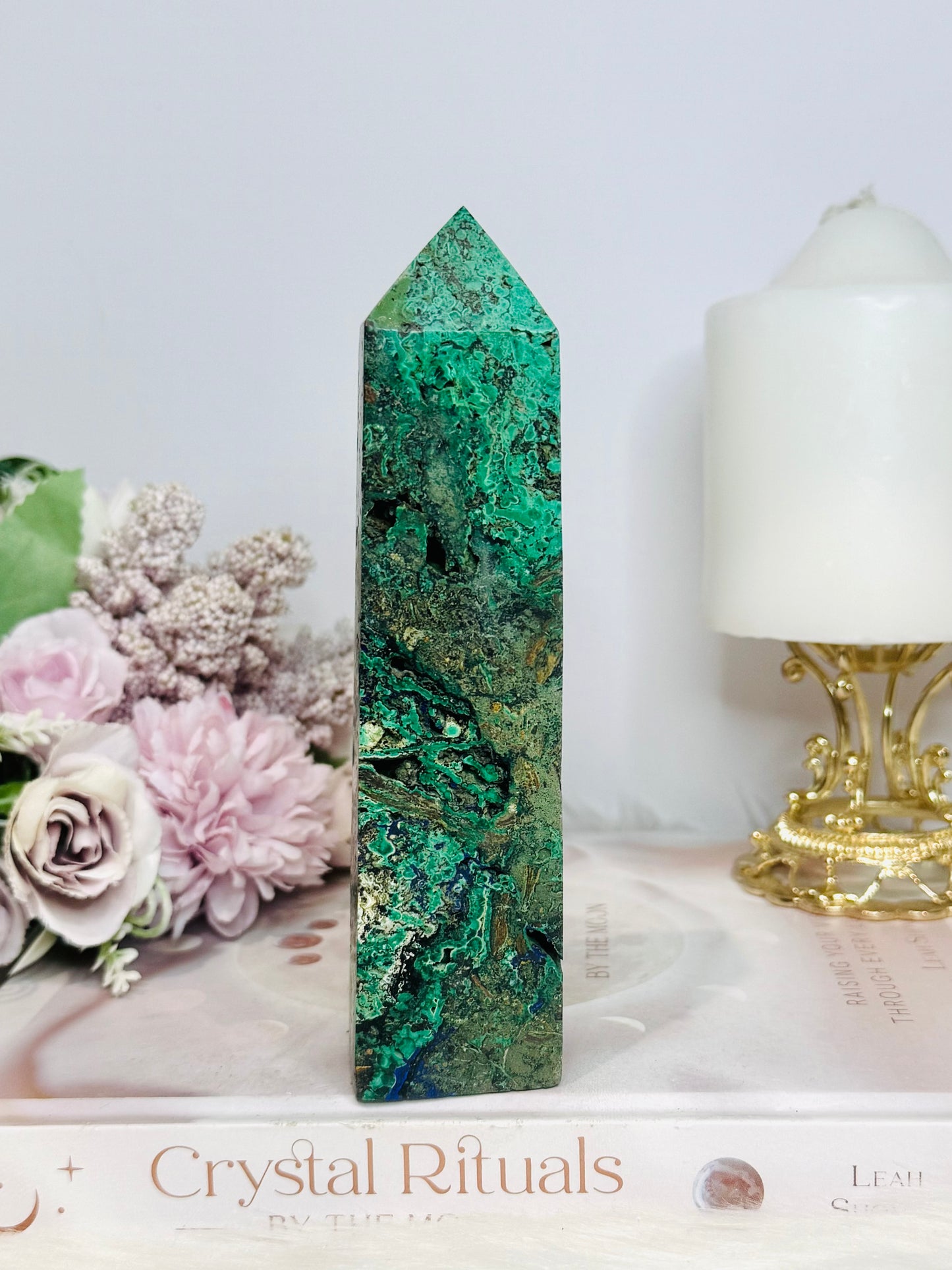 Natural Azurite Malachite Tower 15cm