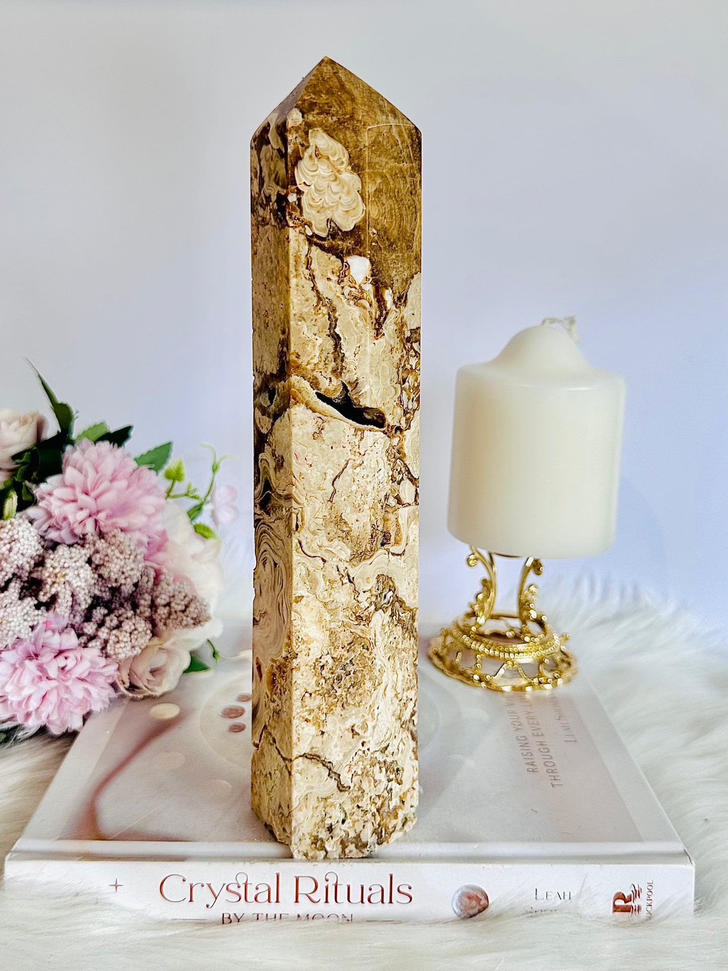 Incredibly Stunning Large 25cm Chunky 971gram Druzy Cherry Amber Agate Tower | Generator