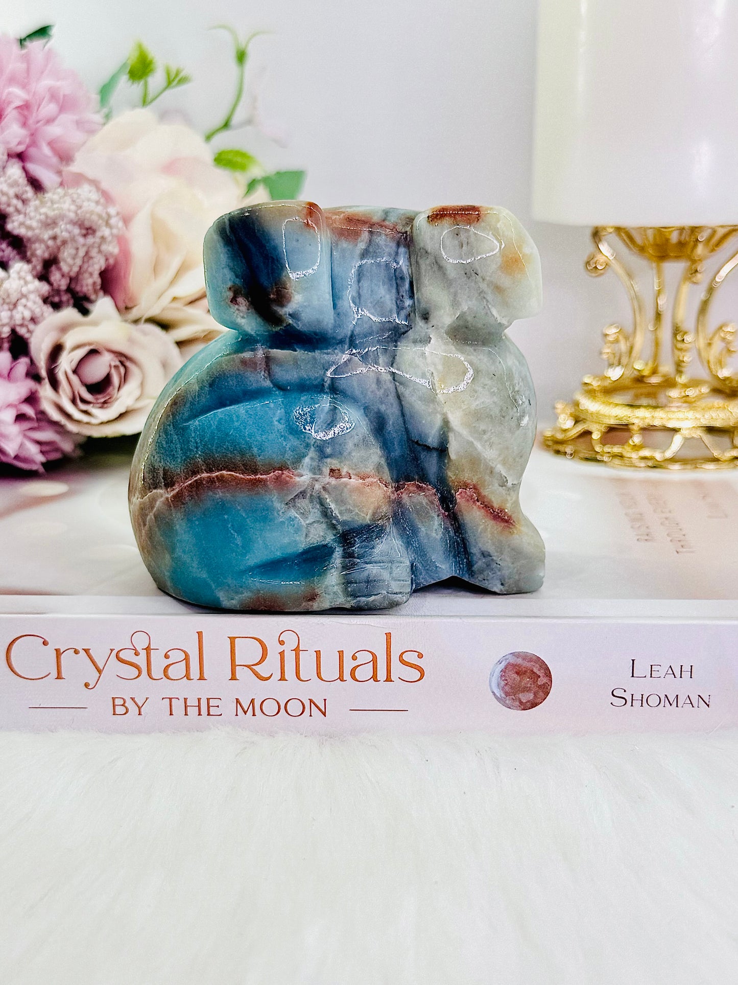 Large Chunky 418gram Blue Sky Quartz Koala Carving