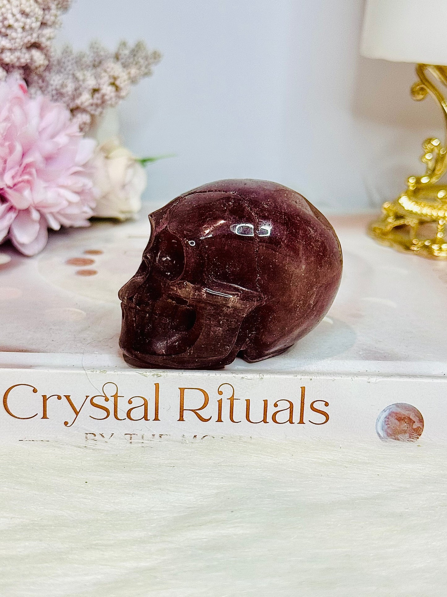 Strawberry Quartz Carved Skull 5.5cm