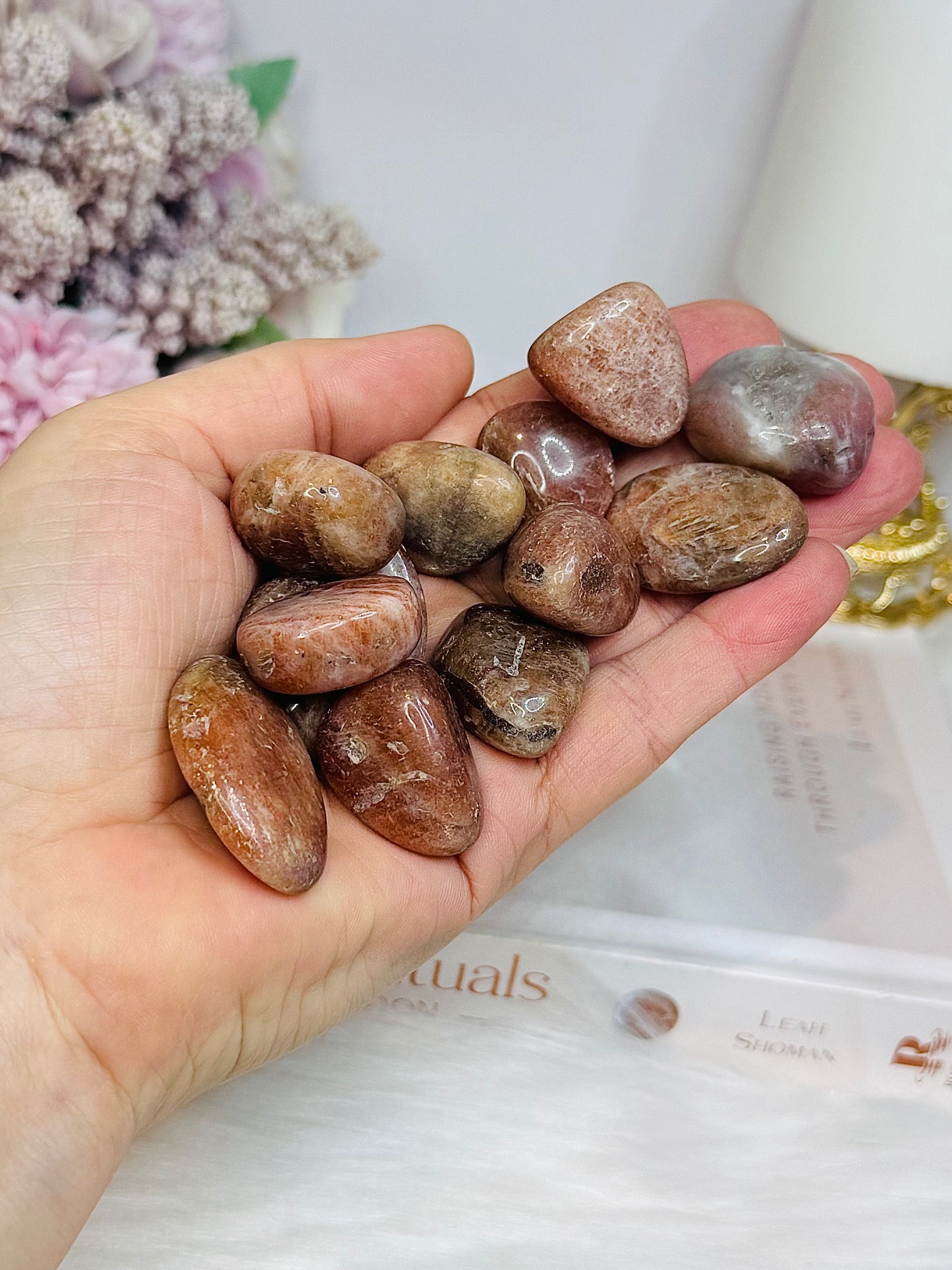High Grade Sunstone X Moonstone Tumbles $4 each