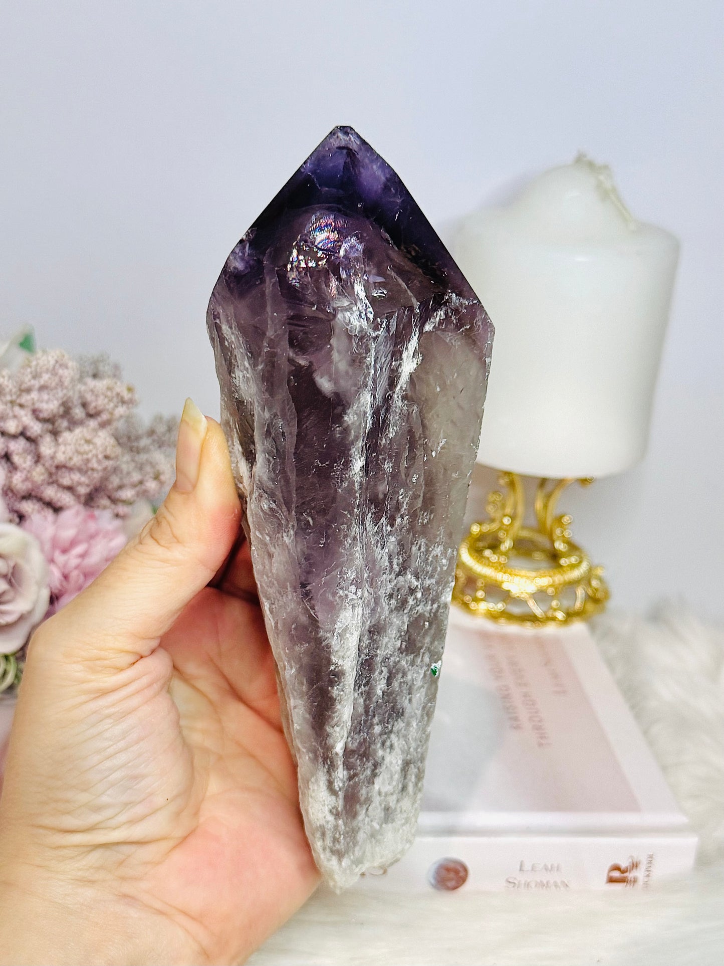 Large Amethyst Root | Dragon Tooth With Rainbows 18cm
