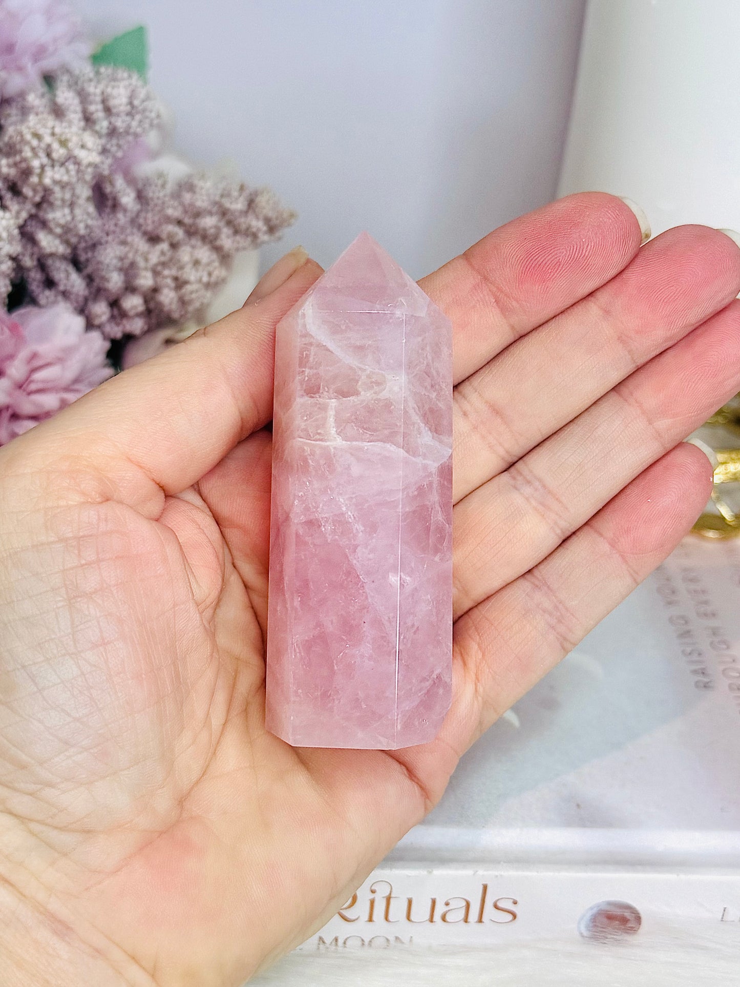 Chunky Rose Quartz Tower 8cm