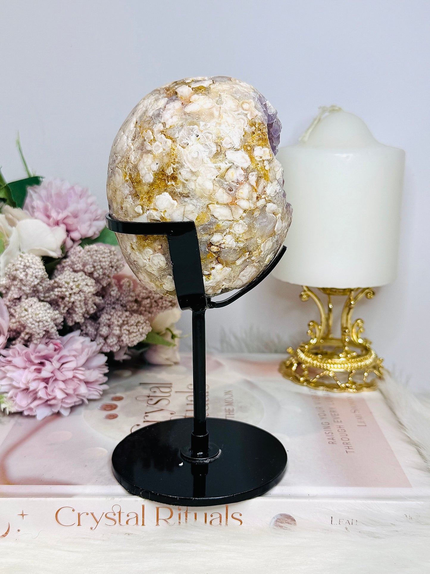 High Grade Druzy Pink Amethyst Geode On Custom Made Stand 18cm 714g