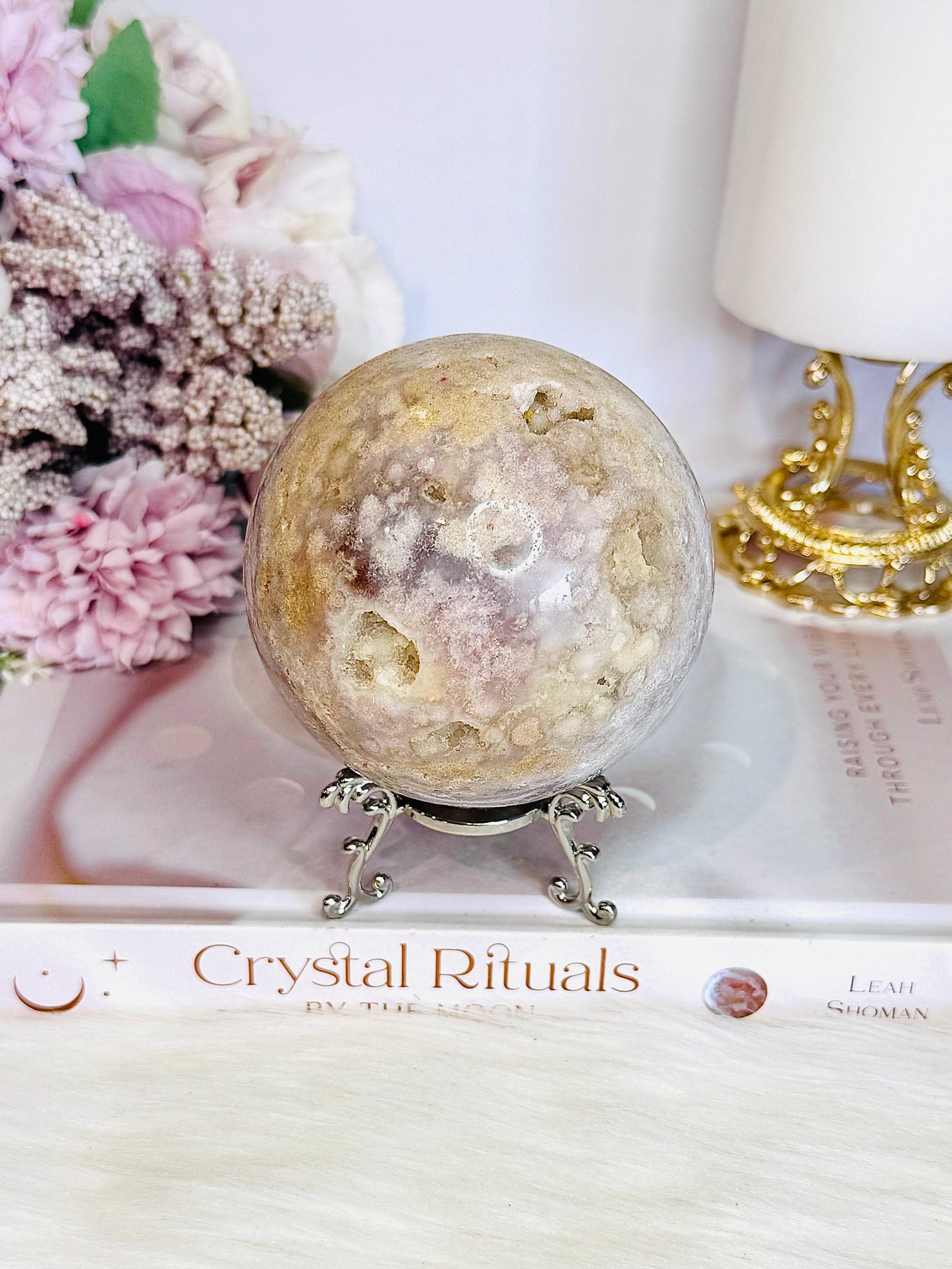 Large Pink Amethyst Sphere on Stand From Brazil 8cm 538grams