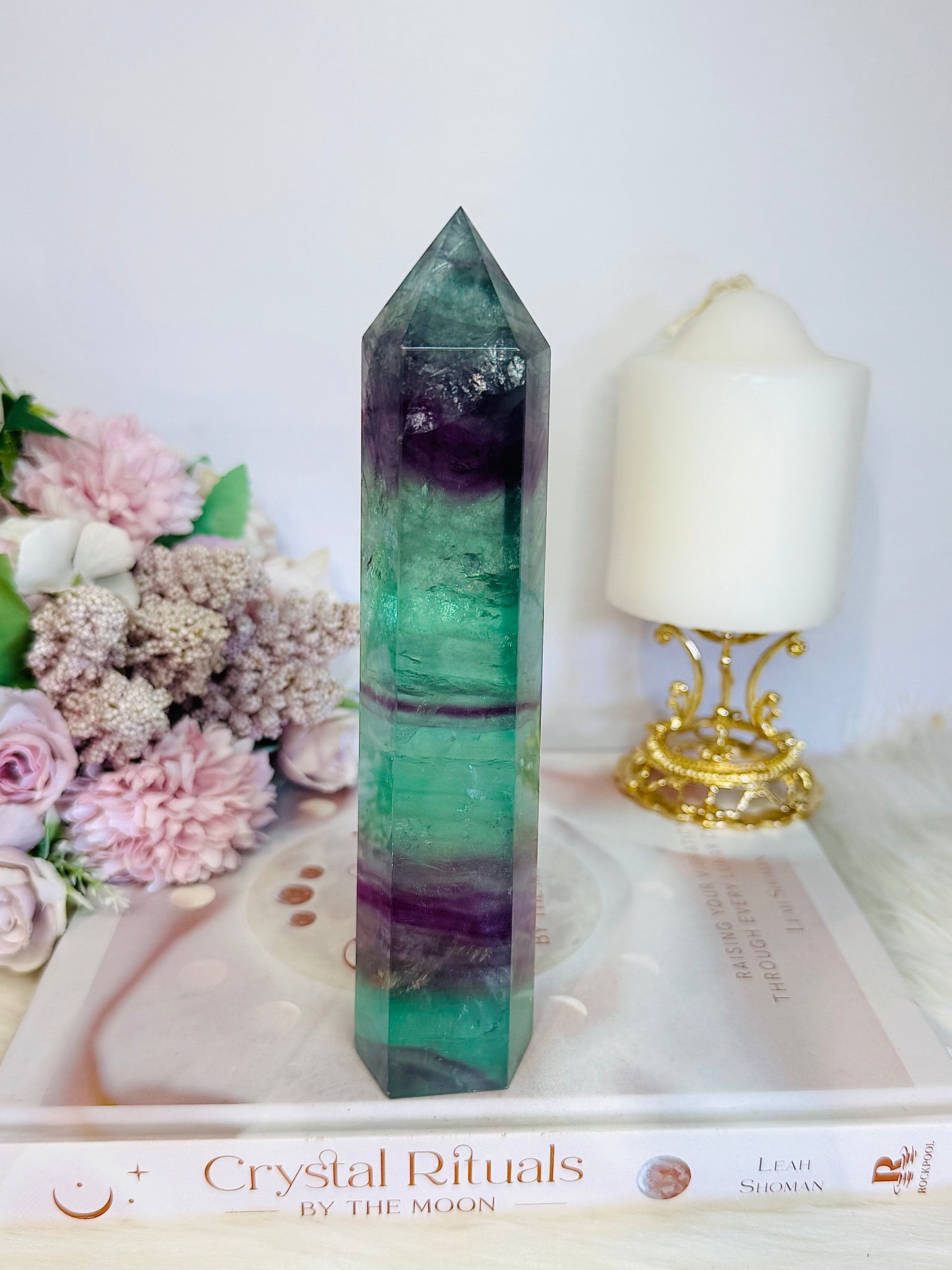 Rainbow Fluorite Large Chunky Tower 18cm