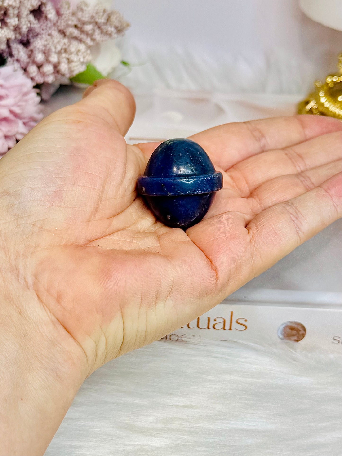 Blue Aventurine Carved Planet