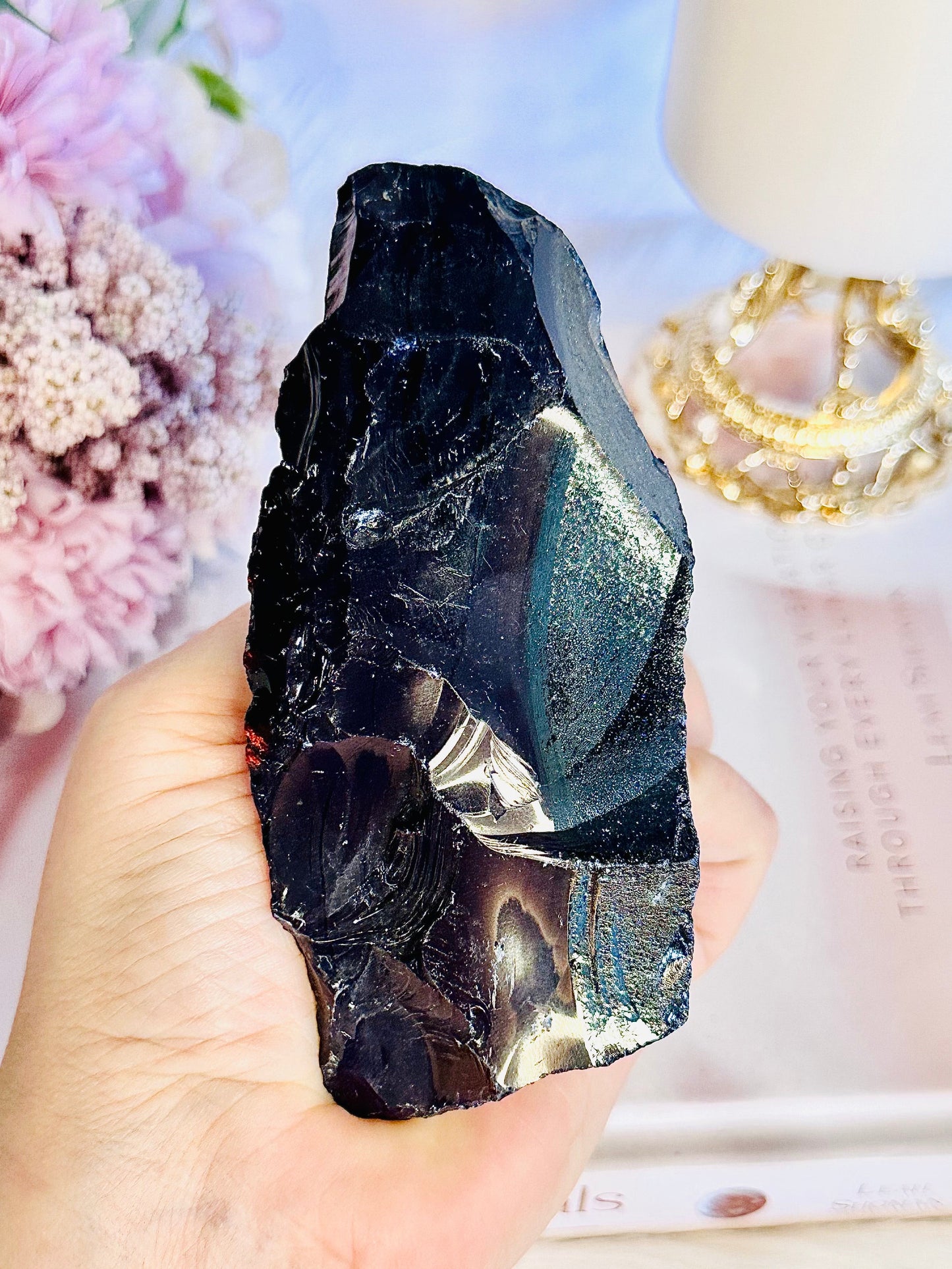 Chunky 12cm Sparkling Blue Goldstone Synthetic Crystal