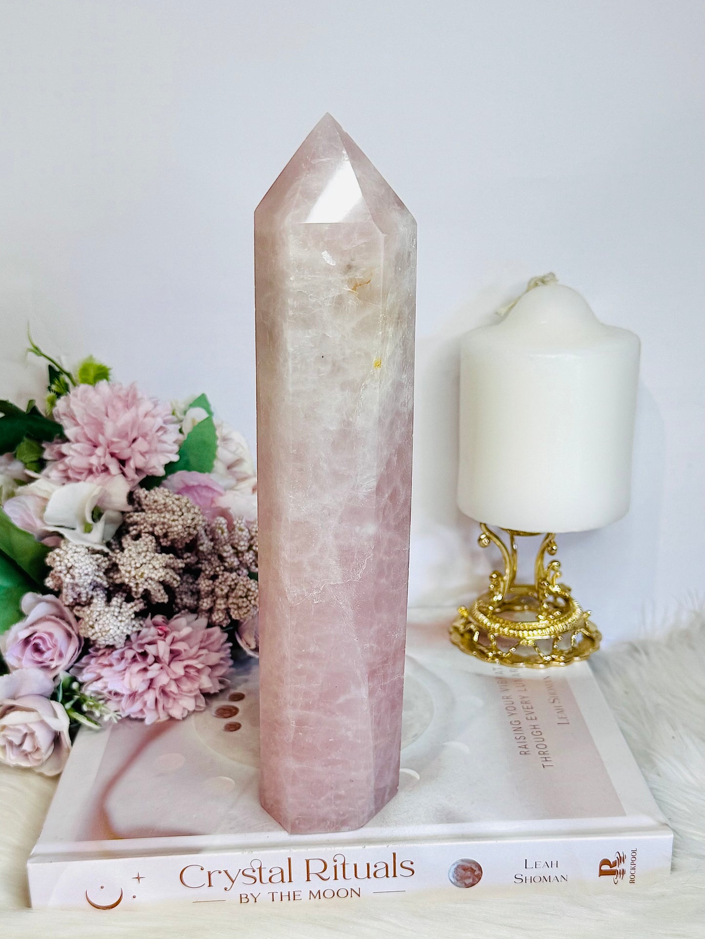 Large Rose Quartz Chunky Tower 23cm