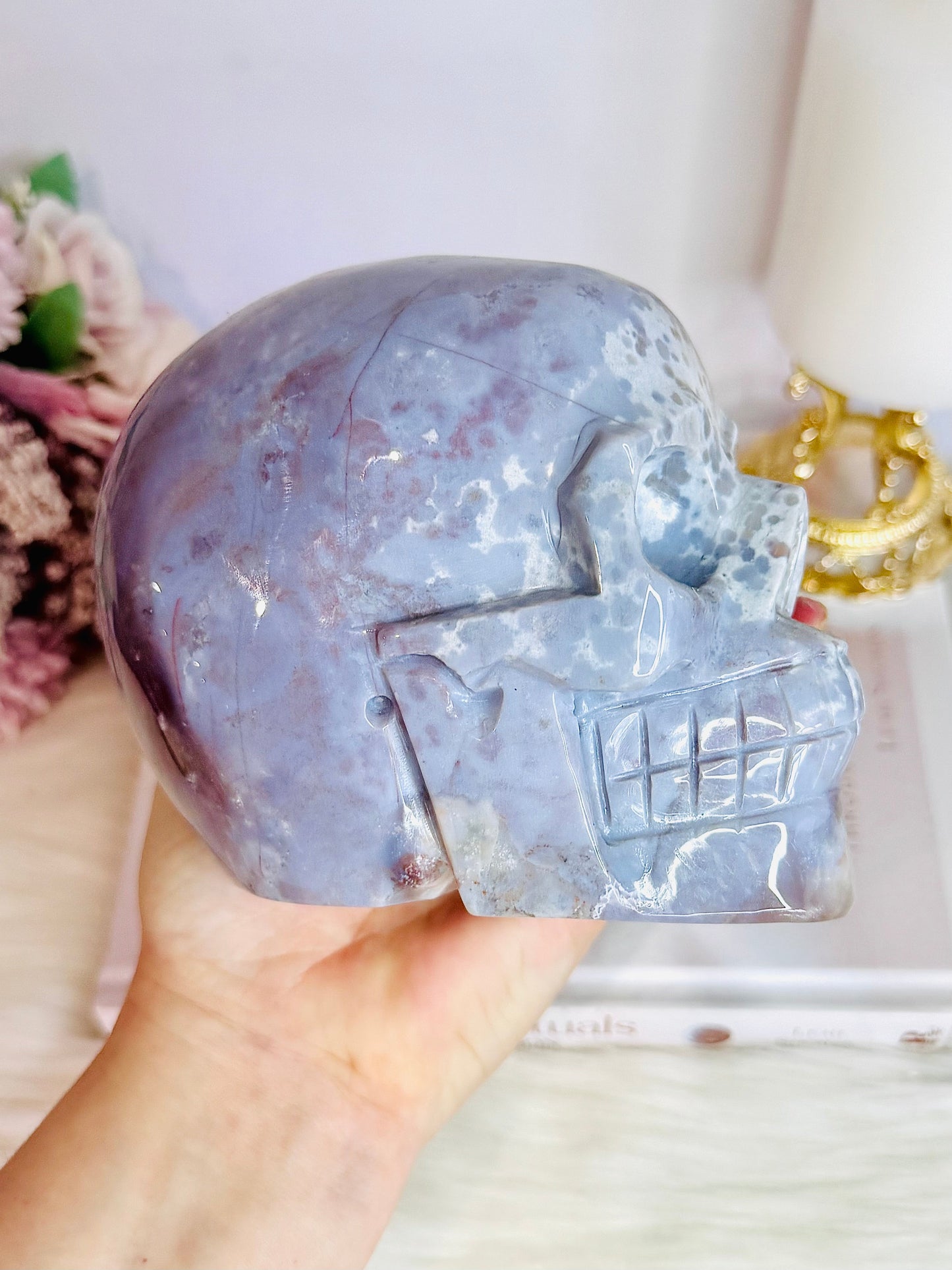 Huge High Grade Ocean Jasper Carved Skull 1.6KG