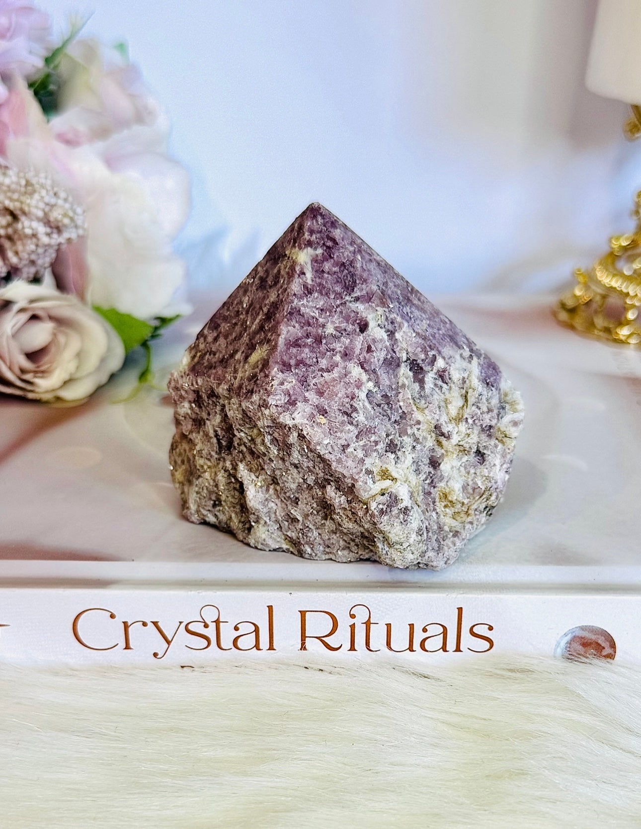 Beautiful Natural Lepidolite | Purple Mica Rough Chunky Tower | Point