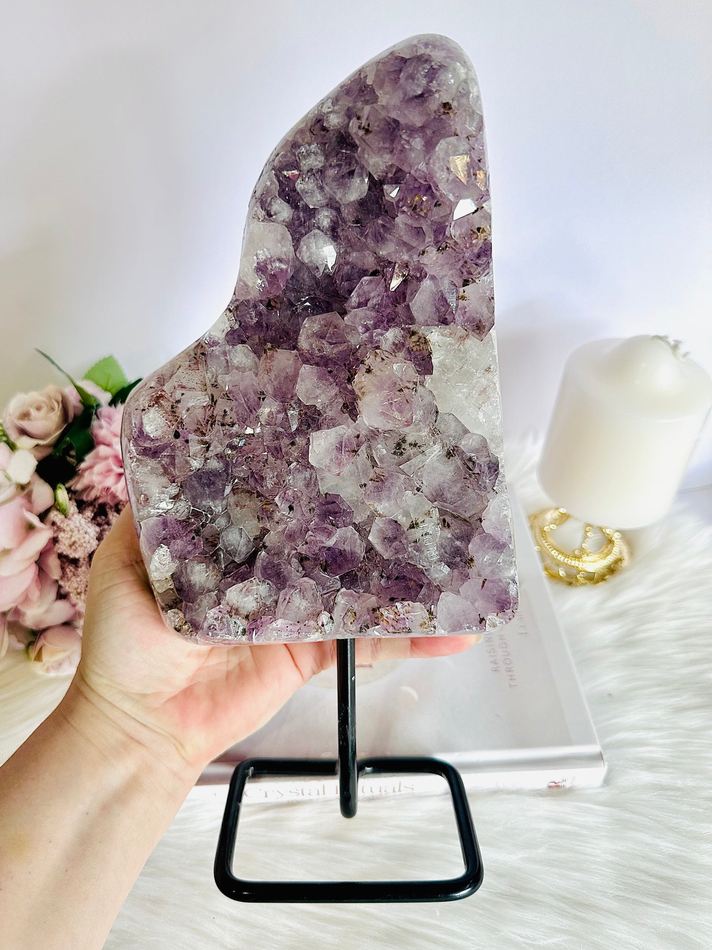 Wow!!!! Incredible Large 30cm 2.29KG Amethyst Druzy Cluster On Stand From Brazil ~ A Stunning Piece