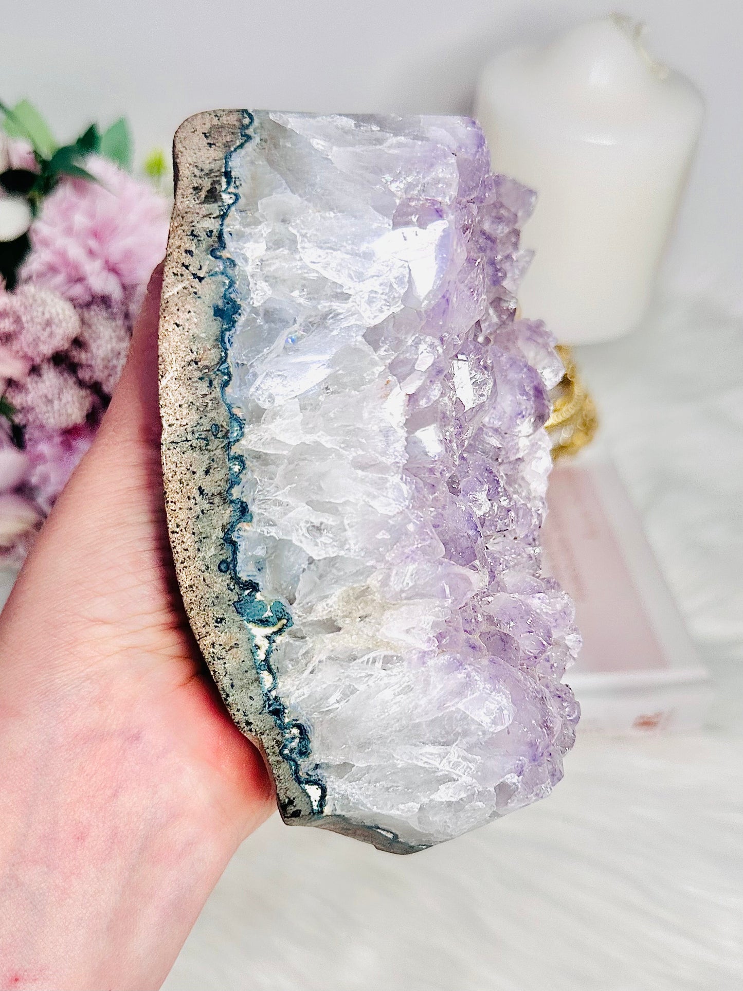 Large Chunky 1.16KG 13cm Light Amethyst Natural Cluster From Brazil