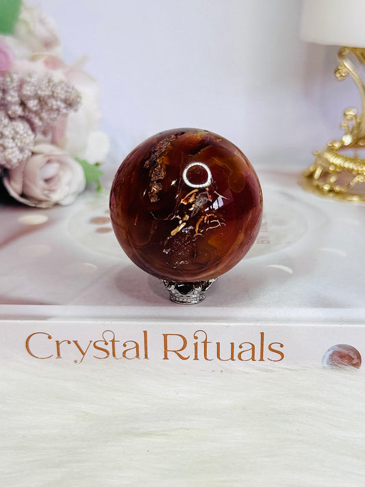 Carnelian Sphere on Small Stand 5cm