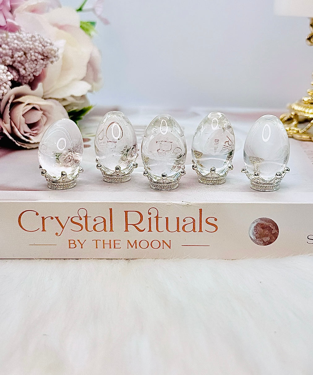 Beautiful High Grade Clear Quartz Egg On Stand Small 3cm $10 each x