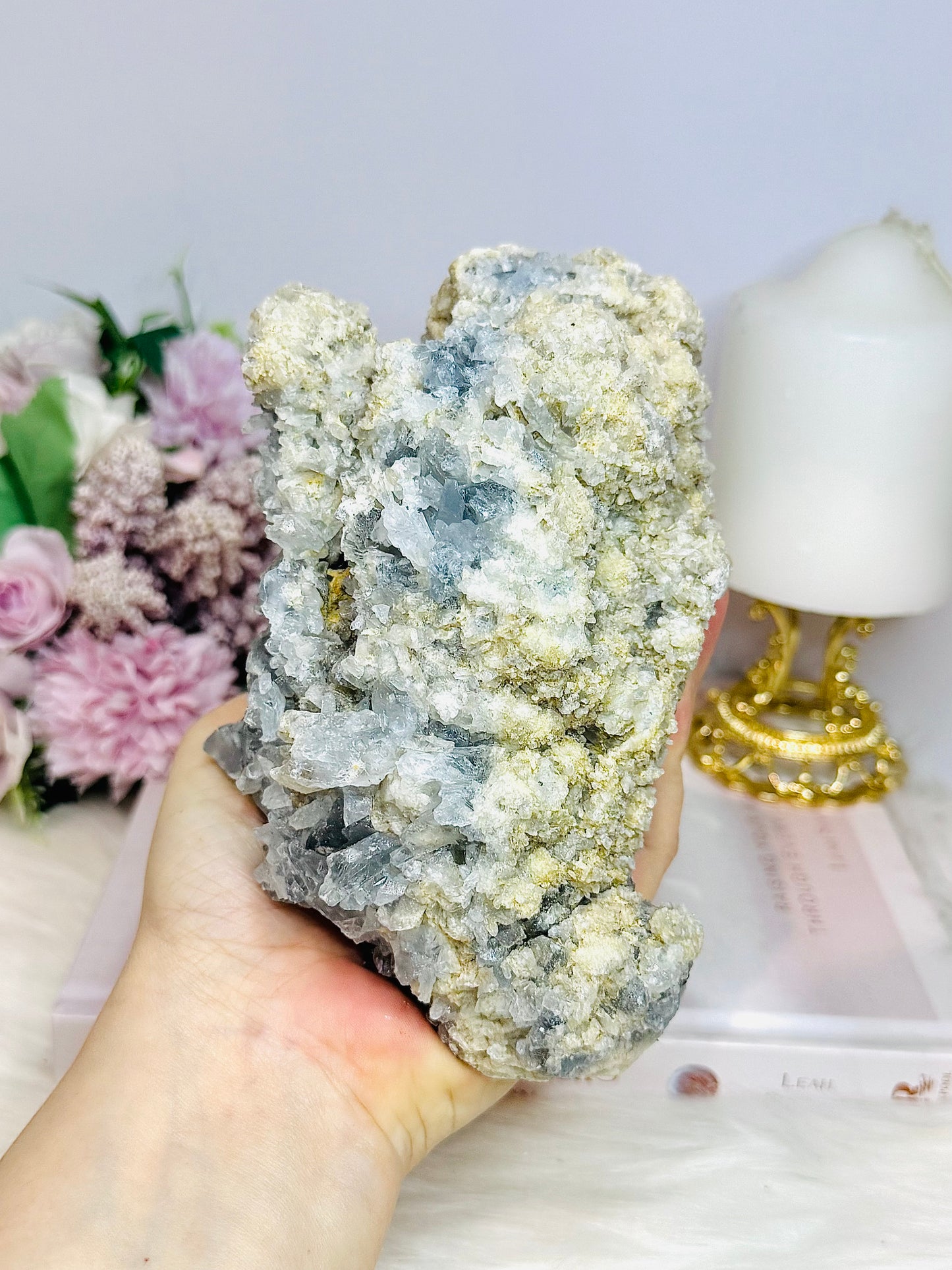 Natural Blue Celestite Large Cluster Specimen 1.36KG