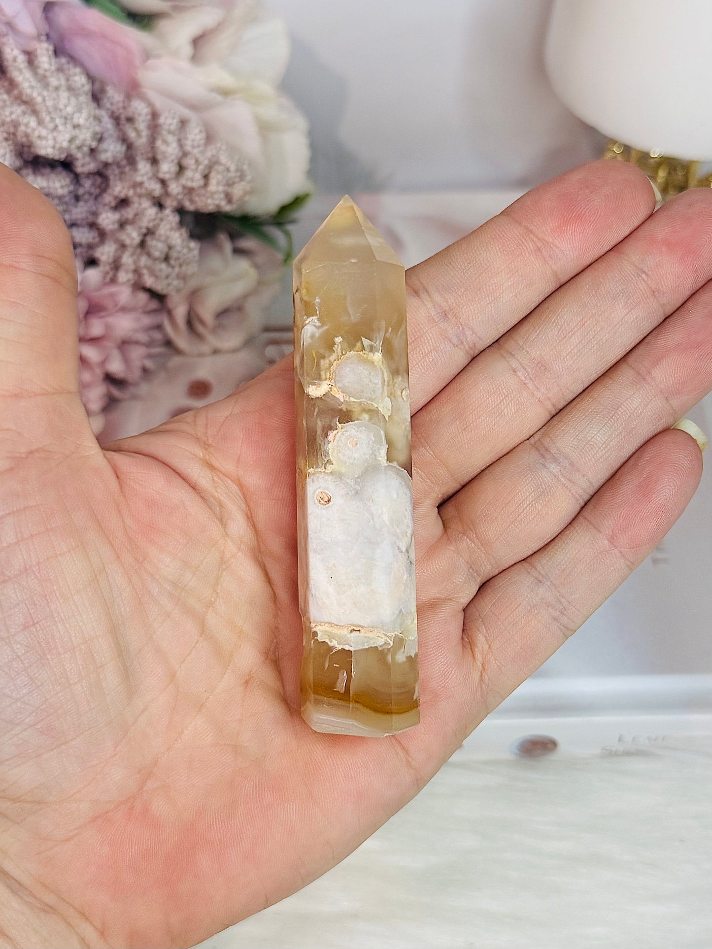 Druzy Flower Agate Tower | Point 9cm