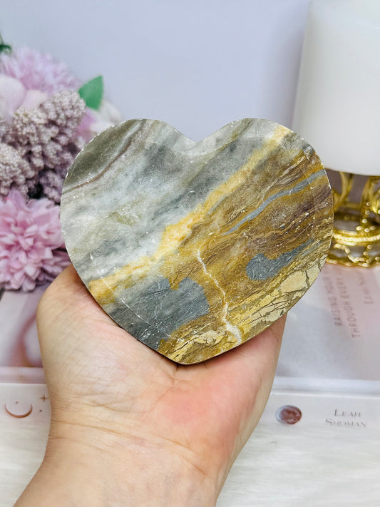 Jasper Heart Carved Bowl 9cm