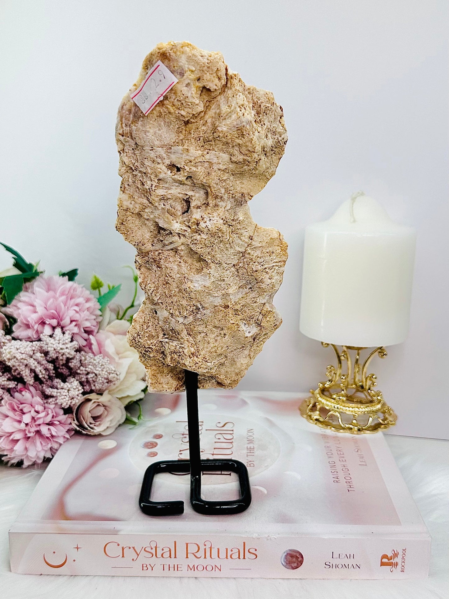 Druzy Pink Amethyst Natural Slab On Stand From Brazil 23.5cm