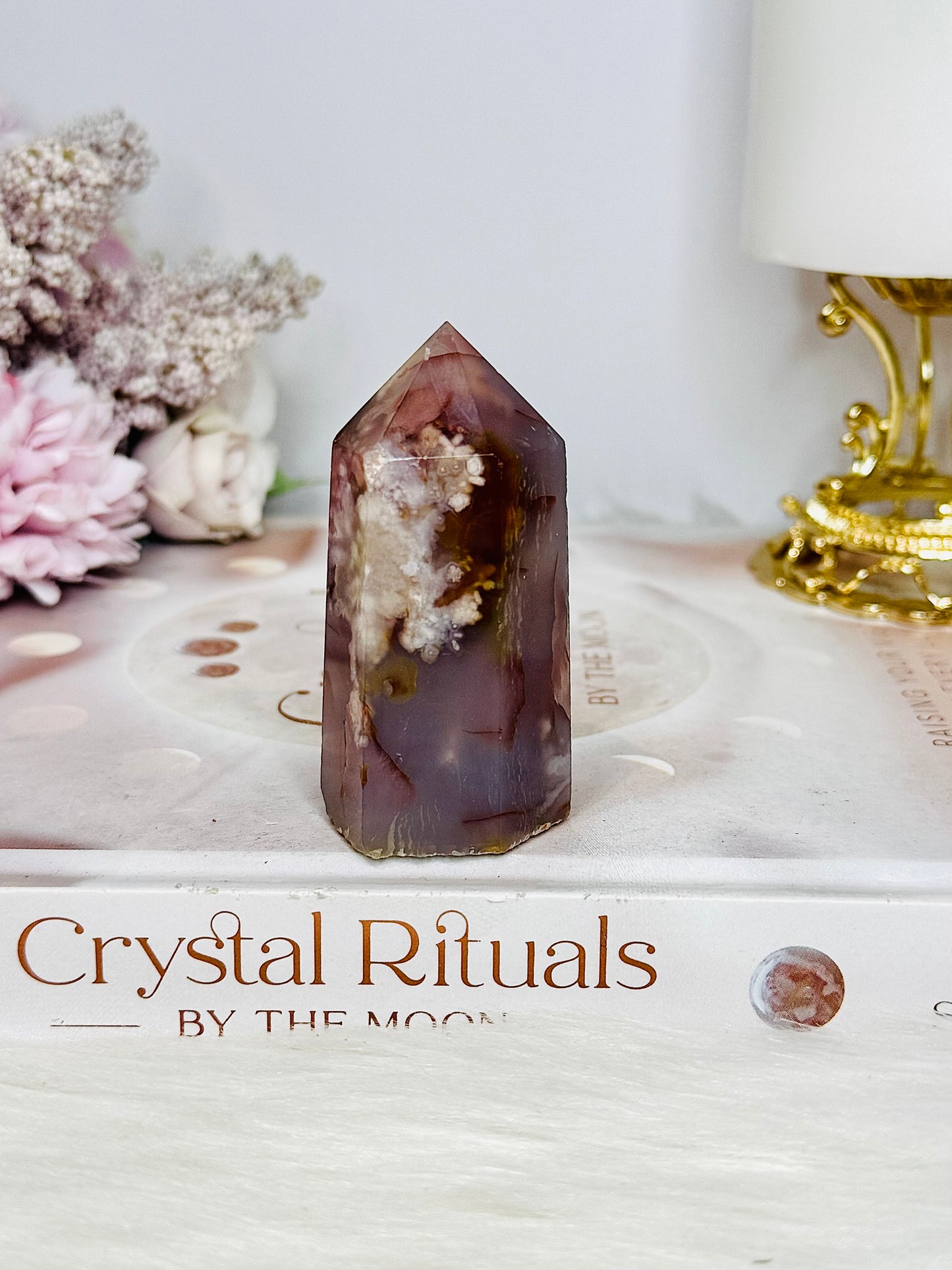 Chunky 7cm Flower Agate Tower