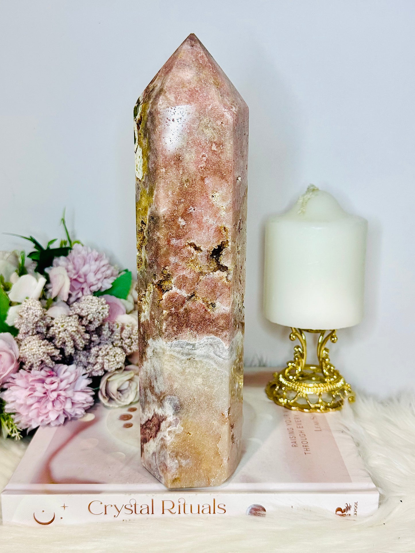 Huge Pink Amethyst Chunky Druzy Tower 25cm 1.45KG