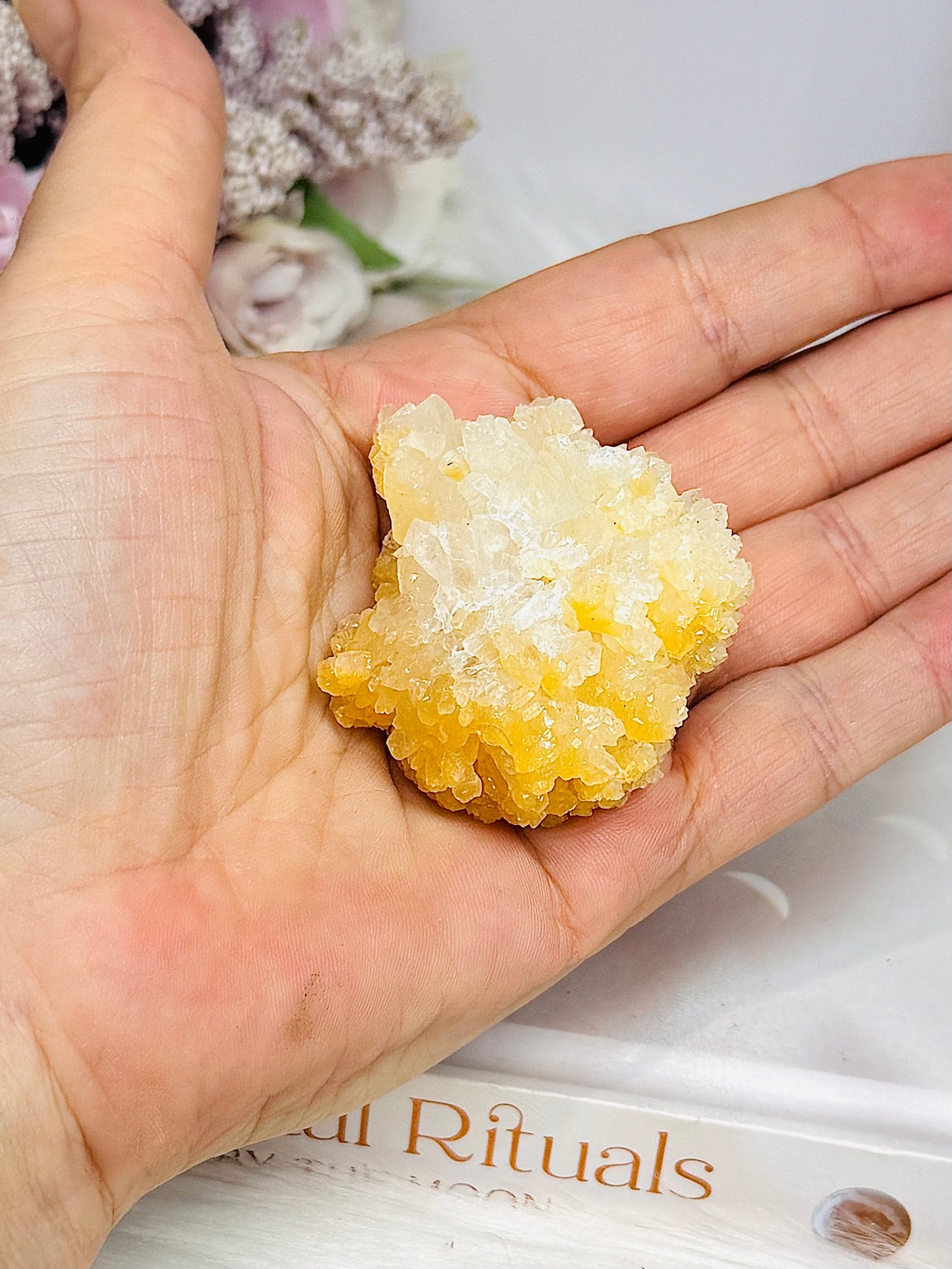 Natural Orange Flower Calcite Specimen 5cm