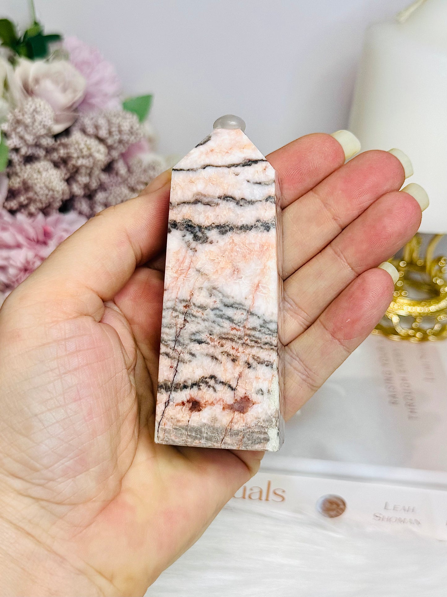 Pink Zebra Jasper Chunky Tower 9cm