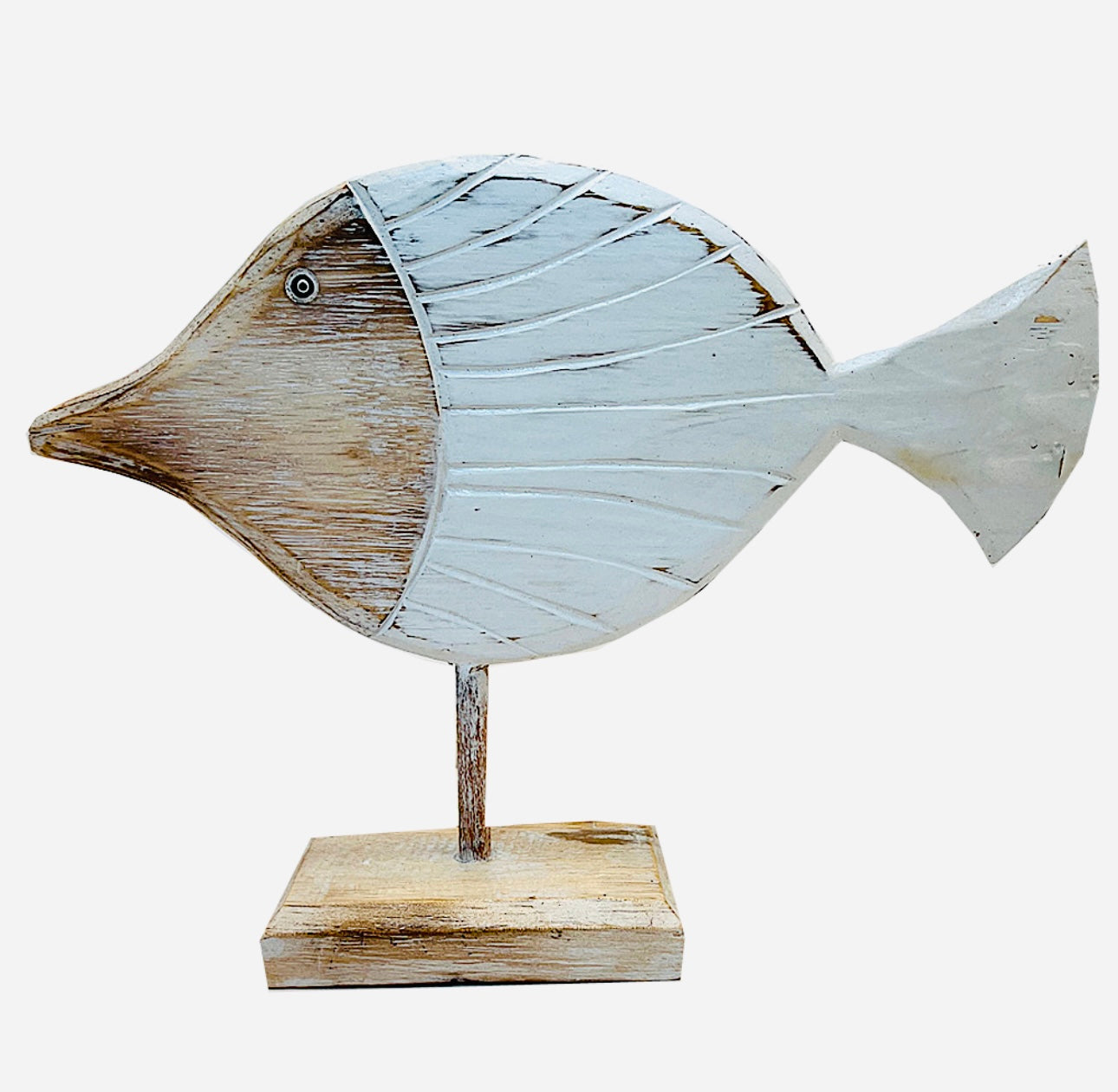 Gorgeous Large Timber Wood Wash Taper Fish 30cm x 24cm