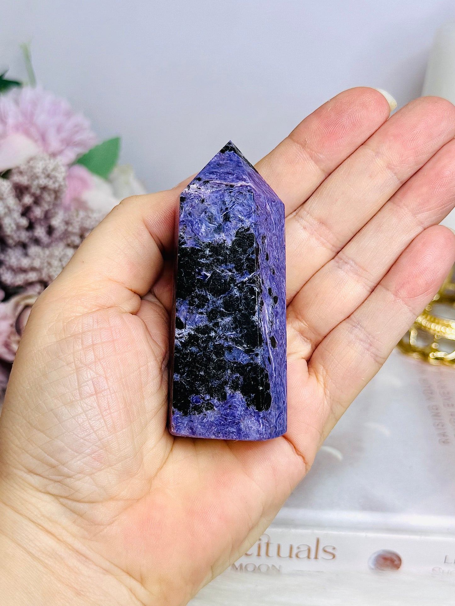 AAA Grade Charoite Tower 8cm