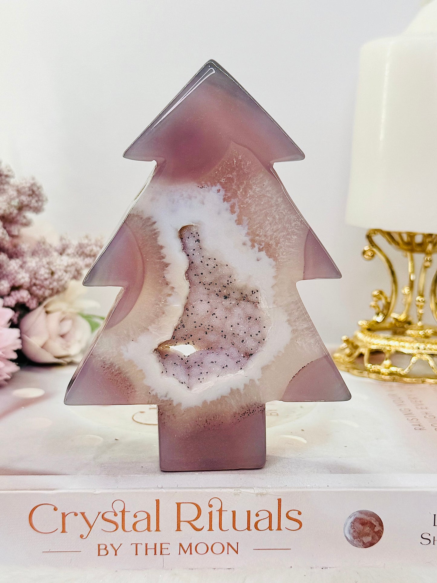 High Grade Sugar Druzy Agate Chunky Christmas Tree 12cm