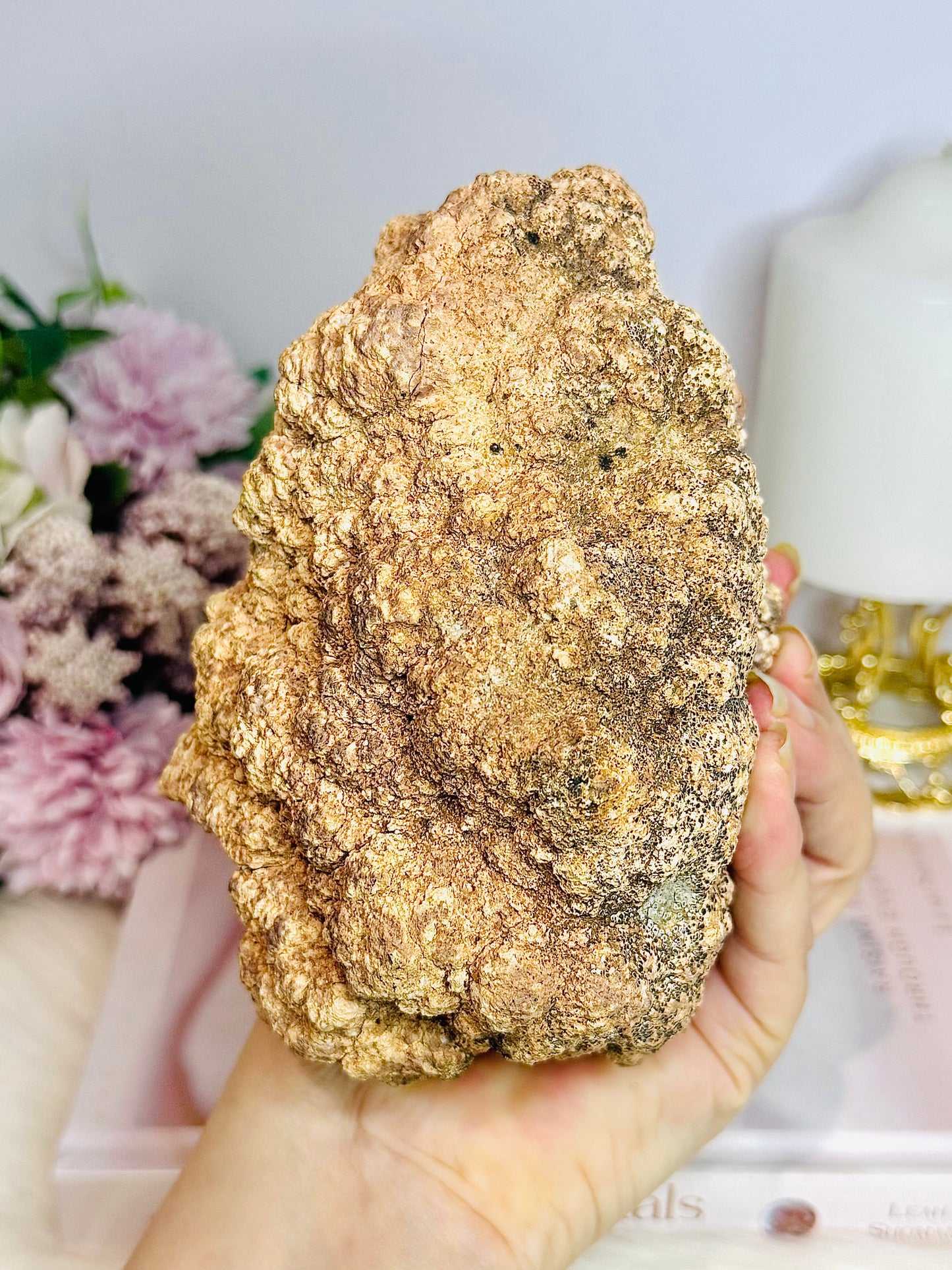 Large Pink Amethyst Druzy Geode On Stand From Brazil 904g