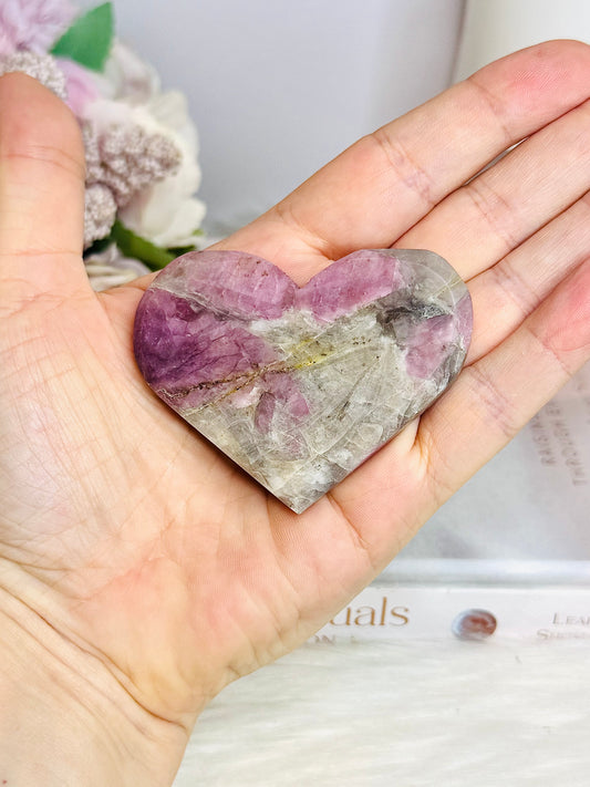 Pink Tourmaline Heart Carving
