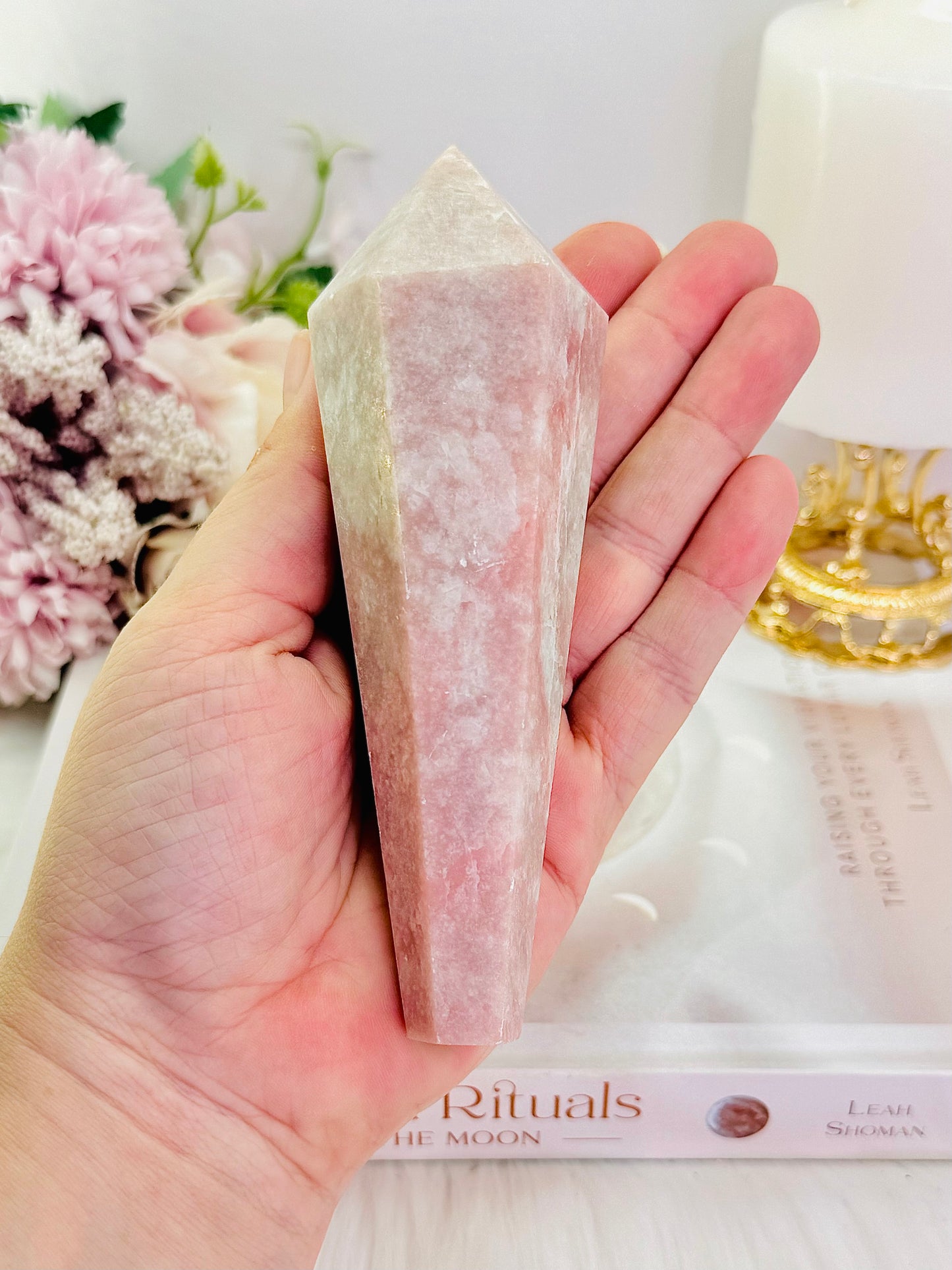 Chunky 13cm Pink Opal Wand | Tower