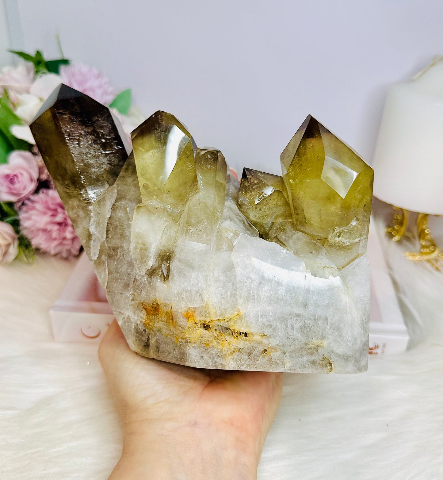 Huge Smokey Citrine Large Point Cluster 1.65KG