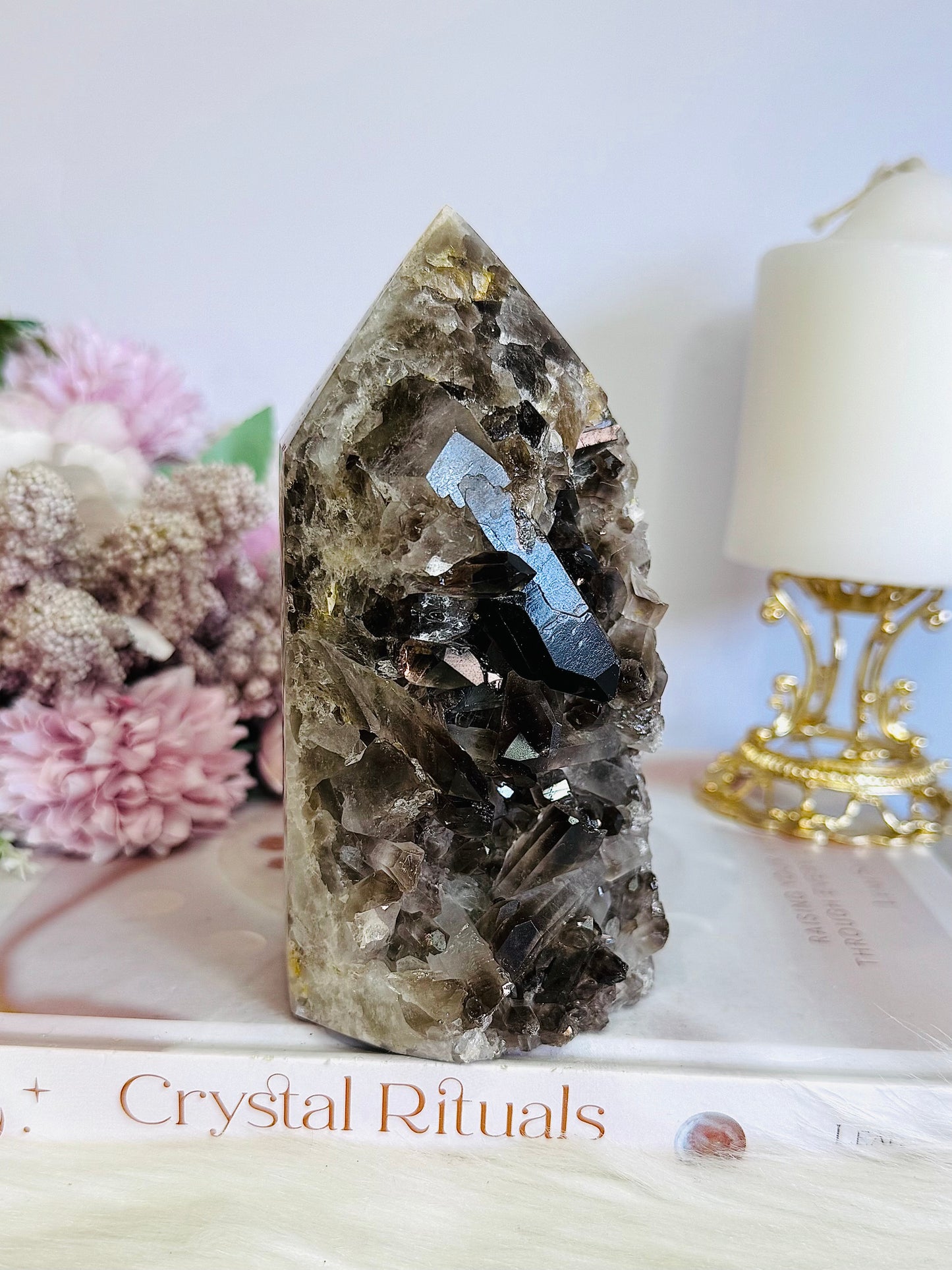 Smokey Quartz Cluster Tower 14cm 781grams From Brazil