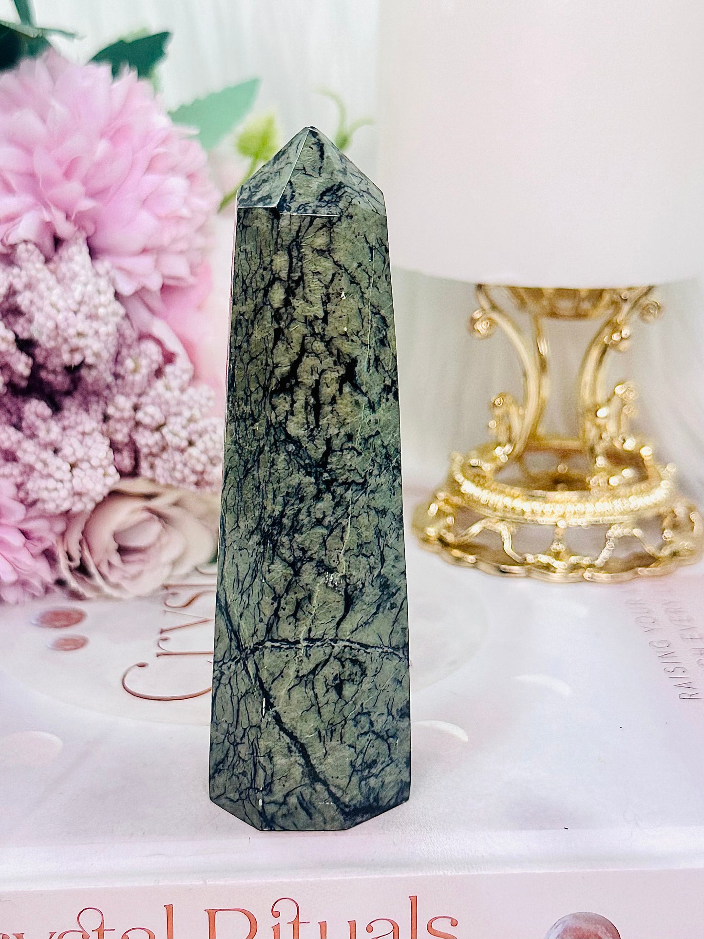 Green & Black Jasper Tower
