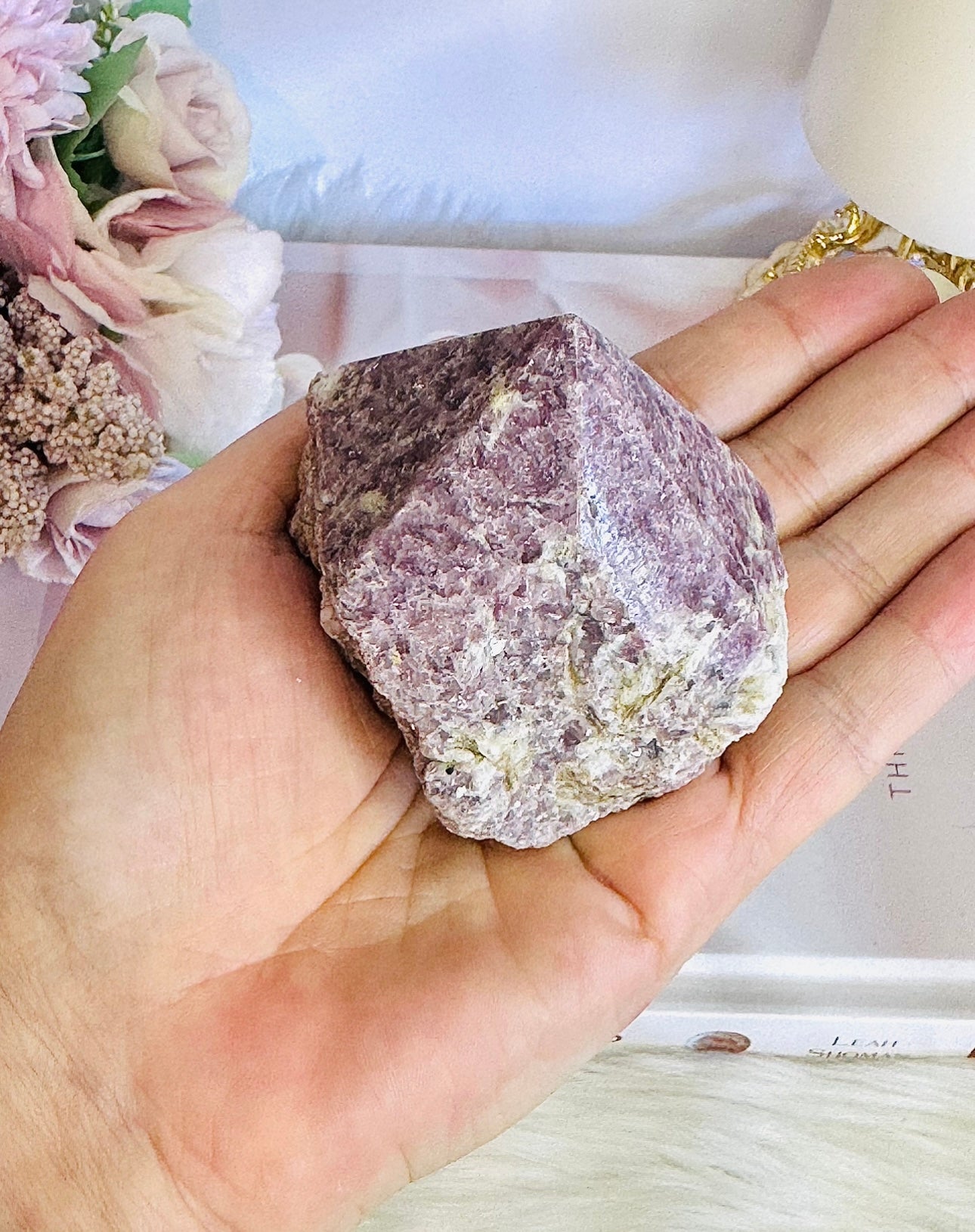 Beautiful Natural Lepidolite | Purple Mica Rough Chunky Tower | Point