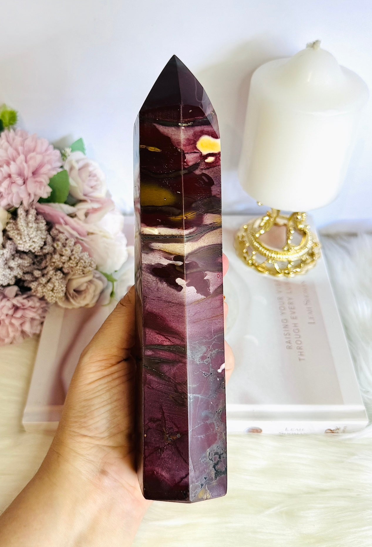 Classy & Fabulous Large Chunky Mookaite Jasper Tower 21.5cm