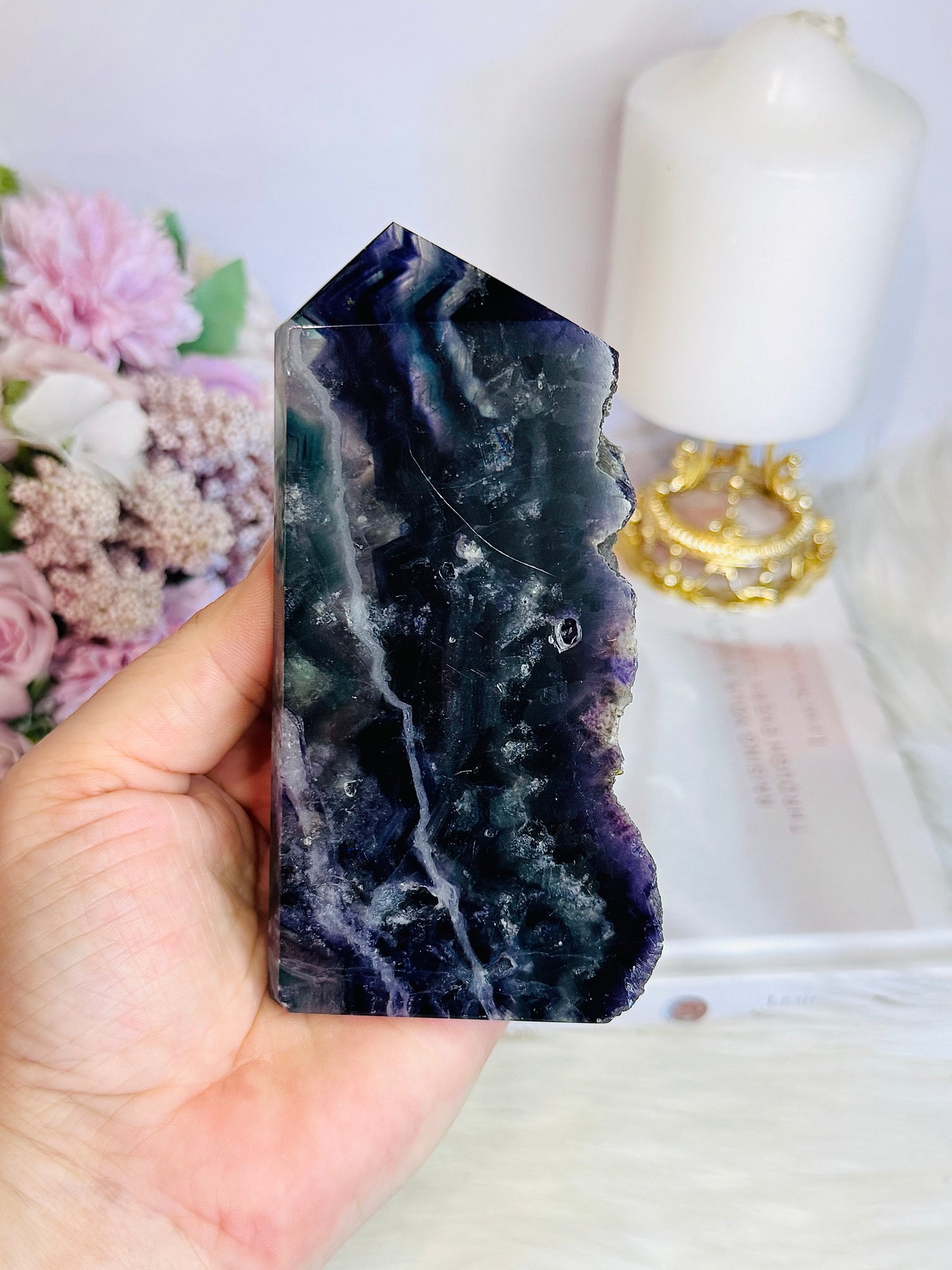 Rainbow Fluorite Slab | Tower 12.5cm