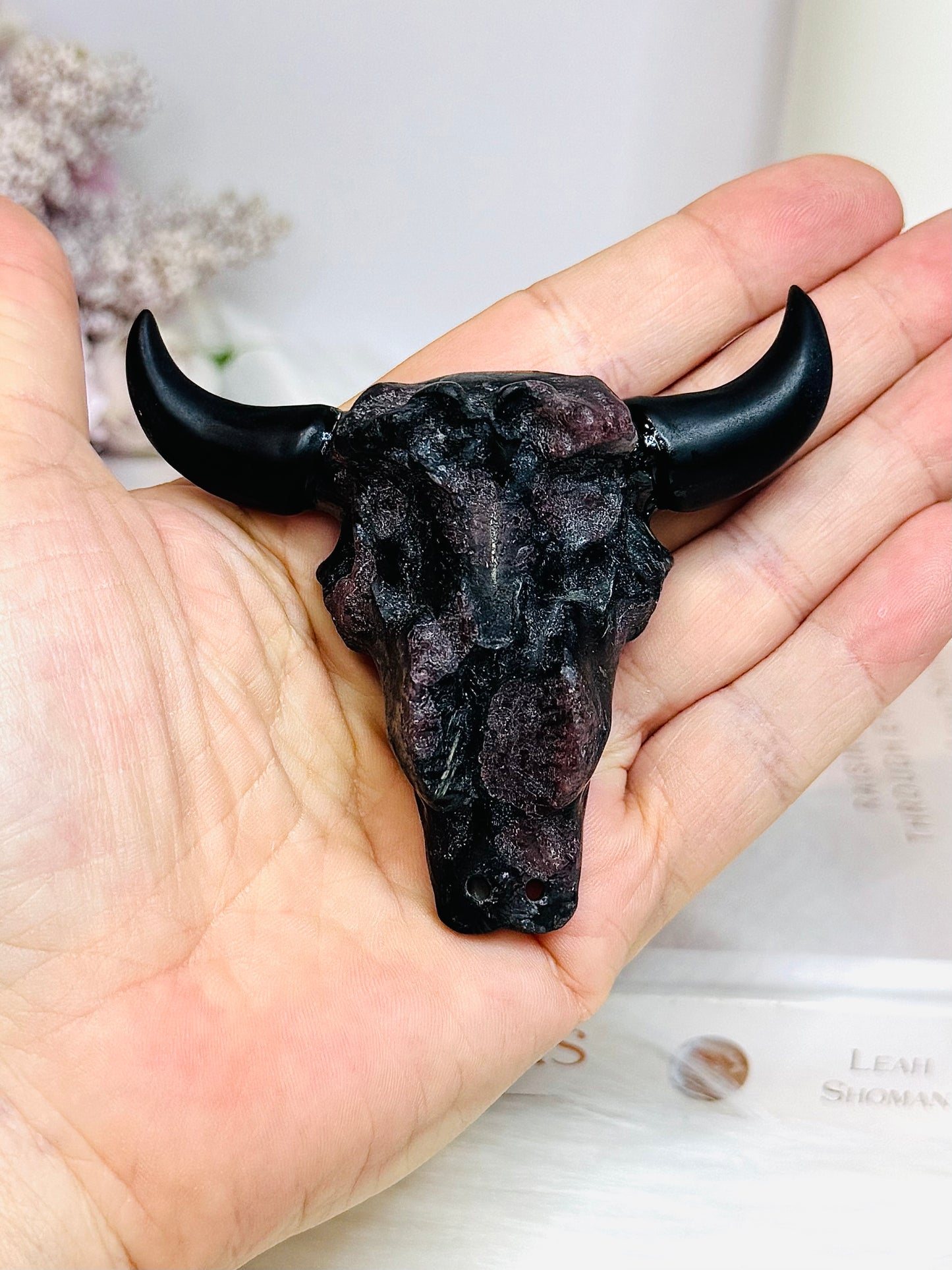 Garnet in Astrophyllite Bull on Stand 8cm