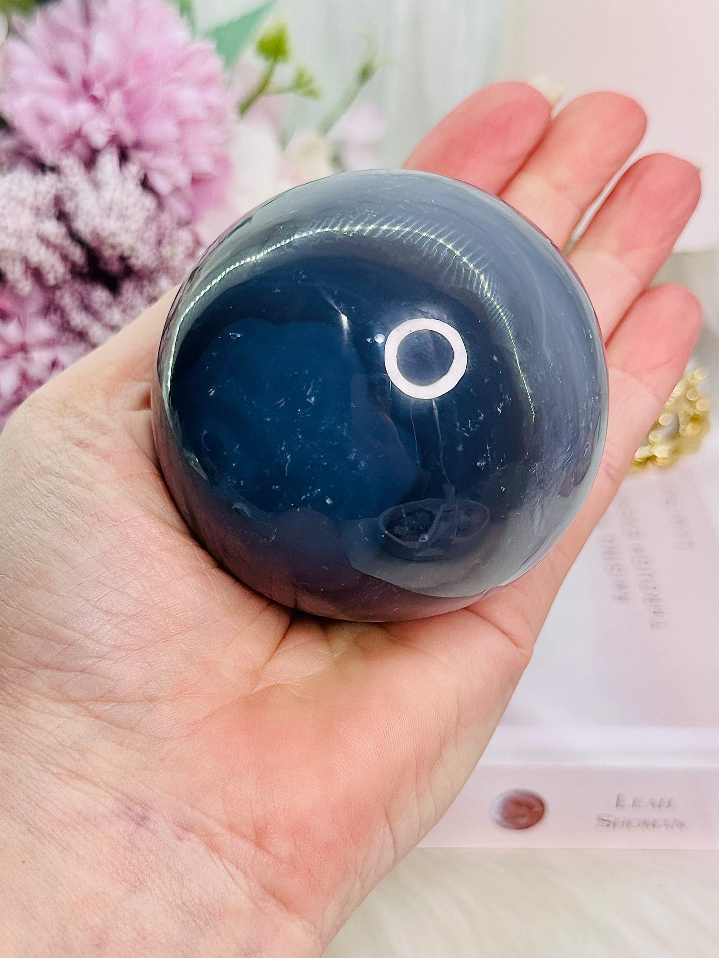 Stunning Large 439gram Druzy Agate Sphere on Stand From Brazil (Stand in pic is display only) $110 x