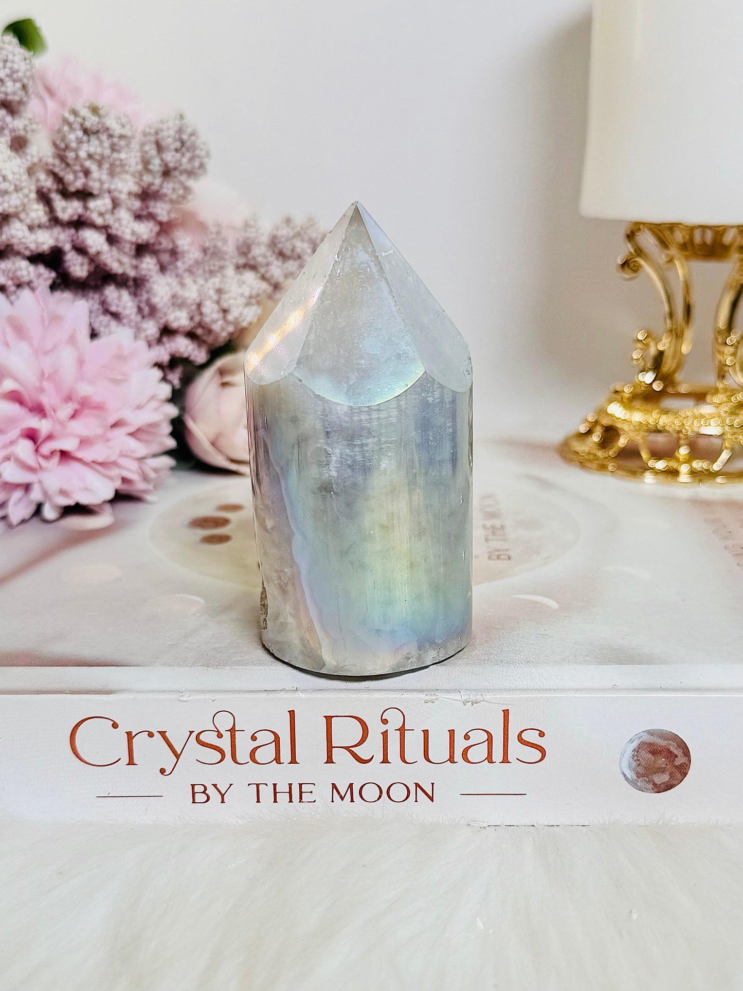 Gorgeous 8cm Chunky Angel Aura Druzy Agate Tower | Cylinder From Brazil