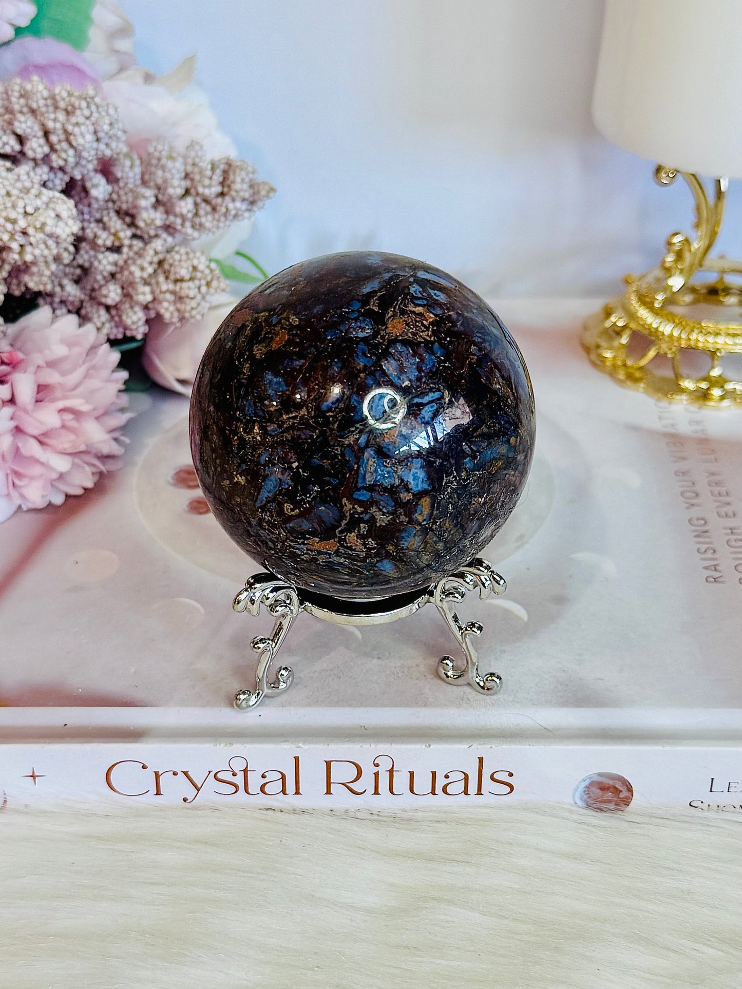 Natural Pietersite Sphere On Stand 326grams